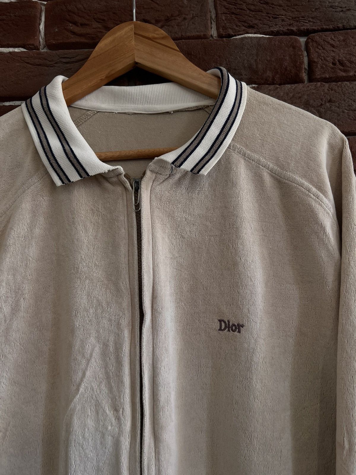 Christian Dior Monsieur Rare Vintage 90s Christian Dior Velour Zip Jacket Designer Size US L / EU 52-54 / 3 - 5 Thumbnail