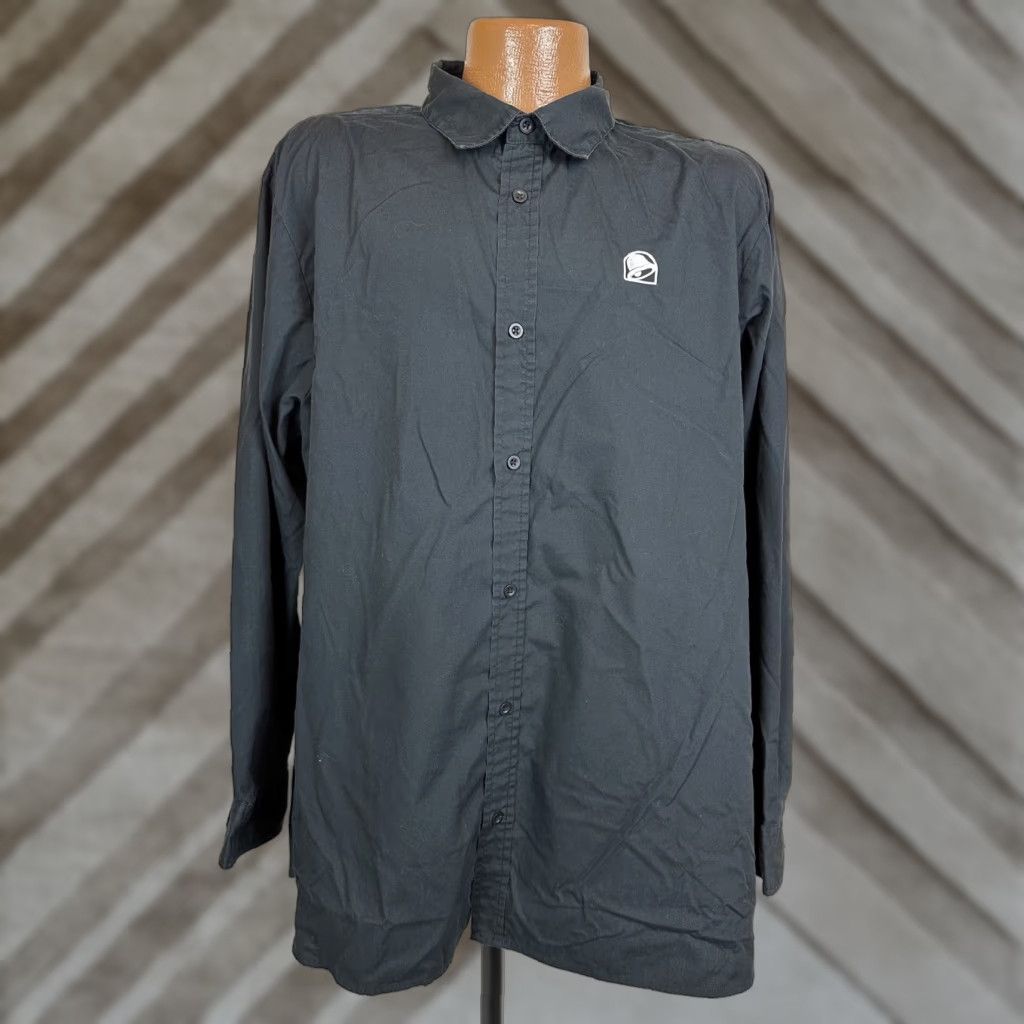 Bell Taco Bell Shirt Men XLT Tall Black Long Sleeve Button Up Uniform Size US XL / EU 56 / 4 - 1 Thumbnail