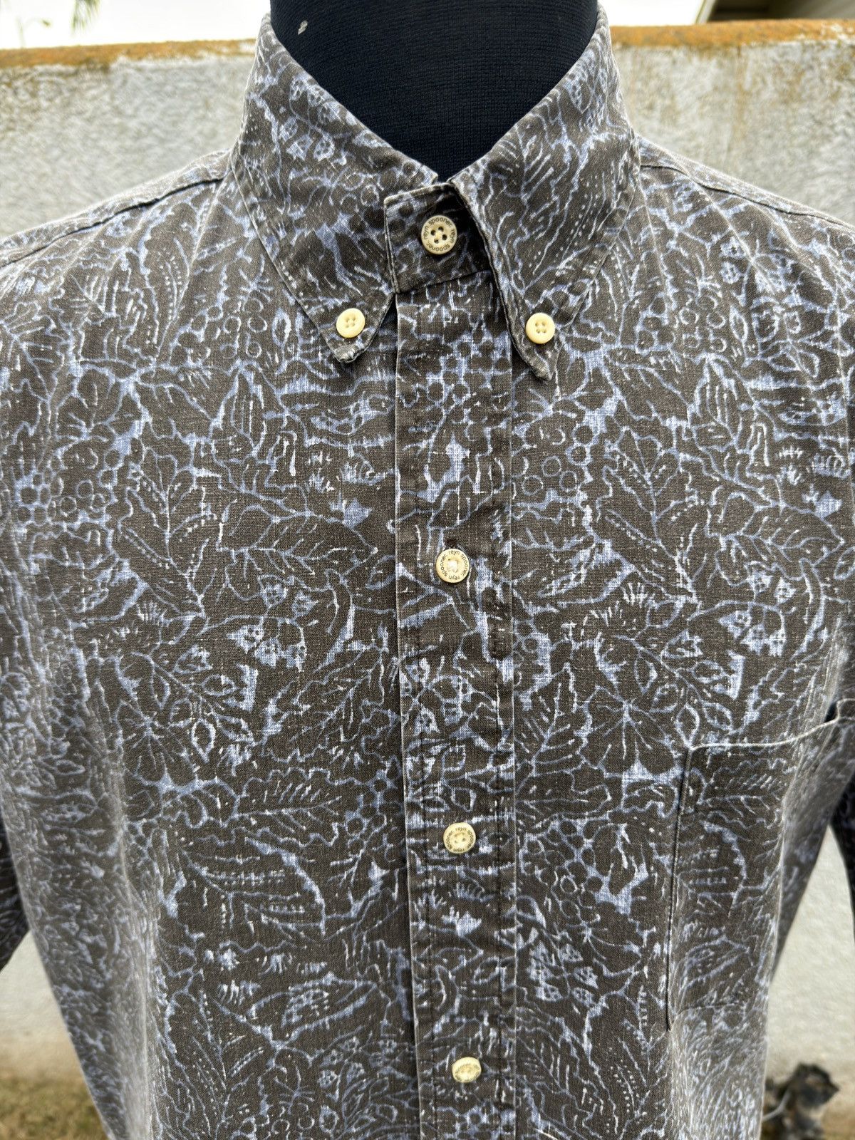 Reyn Spooner PreOwned Reyn Spooner Hawaiian Print Black/Blue Men's L Size US L / EU 52-54 / 3 - 3 Thumbnail