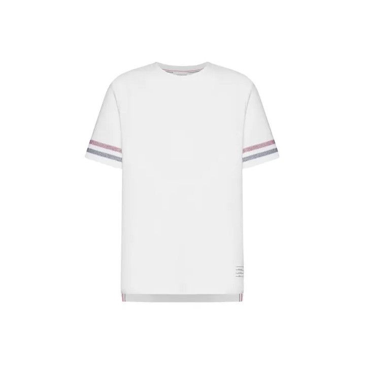 Thom Browne Thom Browne White Striped Short Sleeve T-Shirt Size US S / EU 44-46 / 1 - 1 Thumbnail