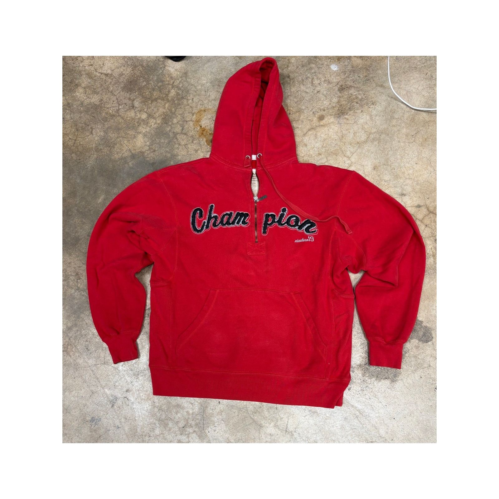 Champion Vintage Champion Reverse Weave Half-Zip Red Hoodie M Size US M / EU 48-50 / 2 - 14 Thumbnail