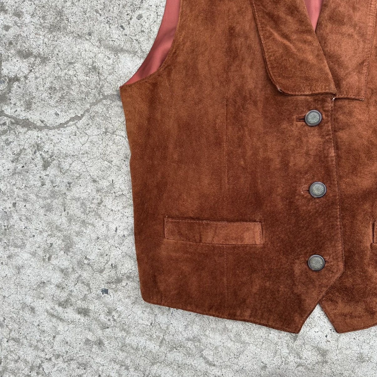Cowboy Equipment Vintage Man’s Western Leather Vest Y2K 00s USA Old Money Size US L / EU 52-54 / 3 - 3 Thumbnail