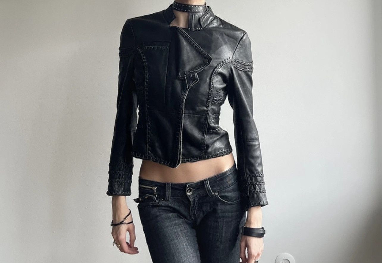 Other Kate moss & topshop black biker jacket genuine leather Size XS / US 0-2 / IT 36-38 - 4 Thumbnail