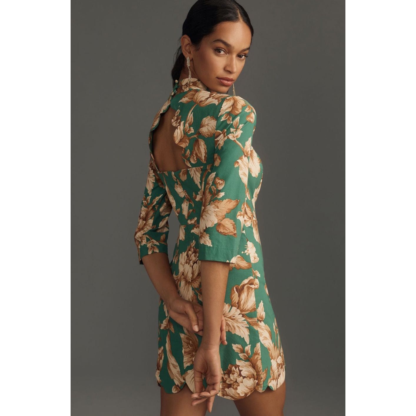 Anthropologie New Maeve Mock-Neck Stretch Shift Mini Dress $160 4 Floral Size S / US 4 / IT 40 - 1 Thumbnail