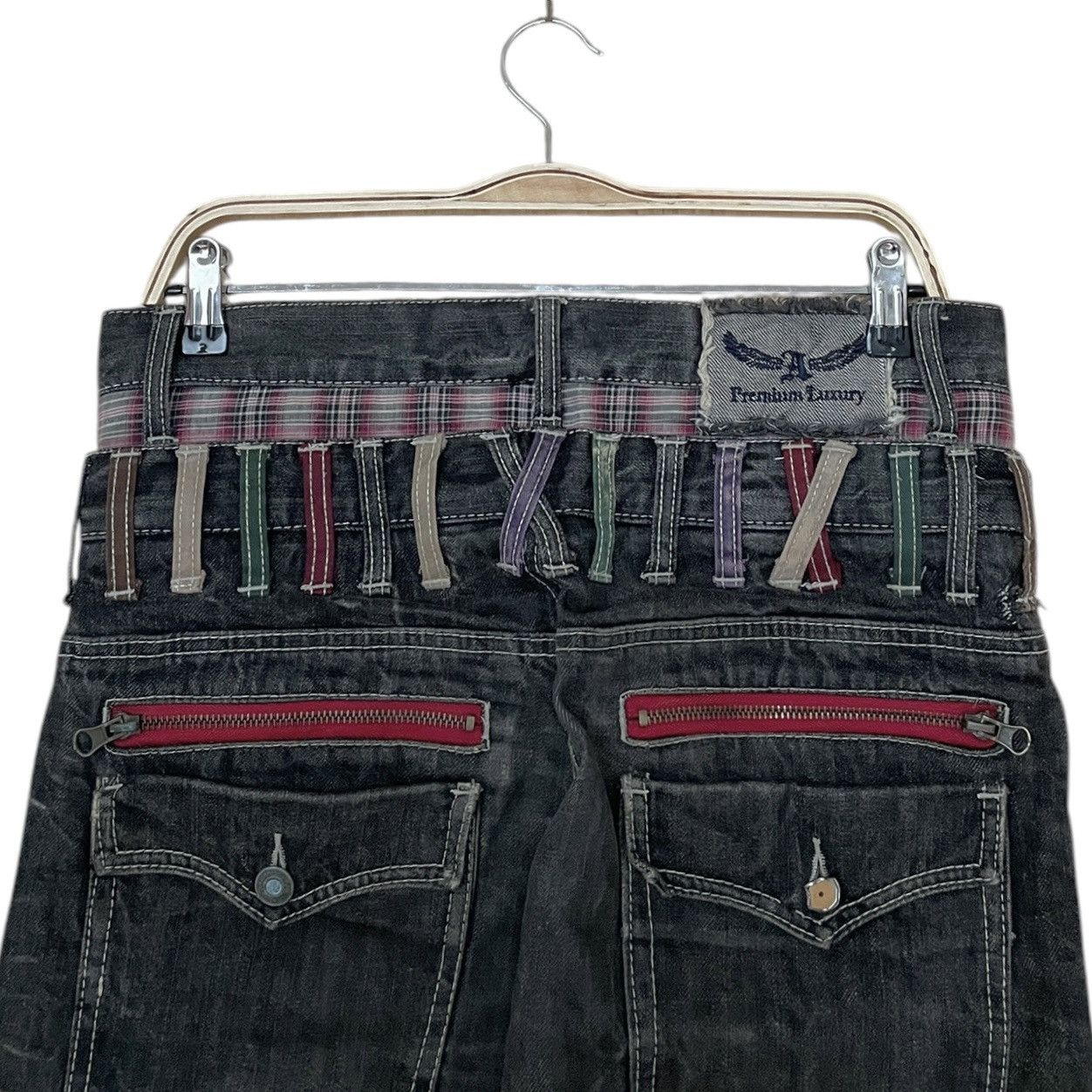 If Six Was Nine × Japanese Brand × Le Grande Bleu (L.G.B.) Vintage Japanese Brand Nylaus Double Waist Jeans 1990s Size US 31 - 4 Thumbnail