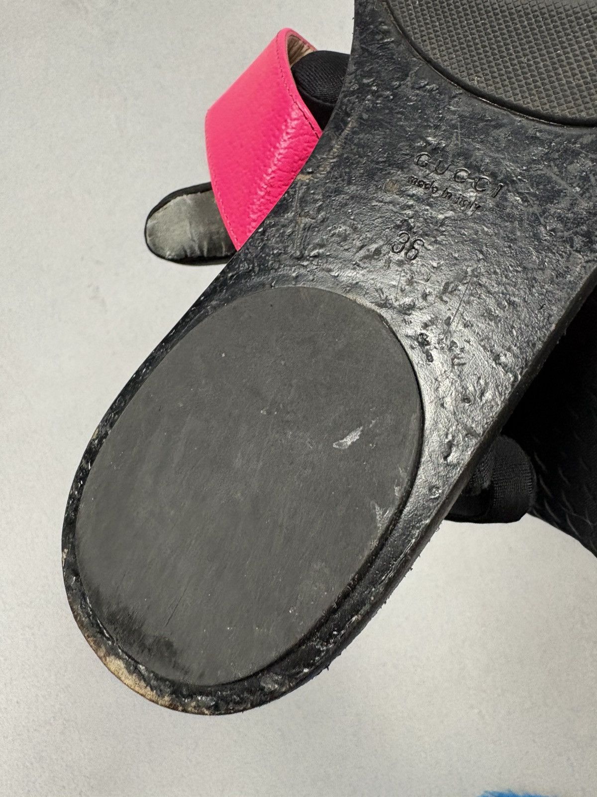 Gucci Gucci GG Marmont Thong Double G Leather Sandals Pink 36 Size US 6 / IT 36 - 18 Thumbnail