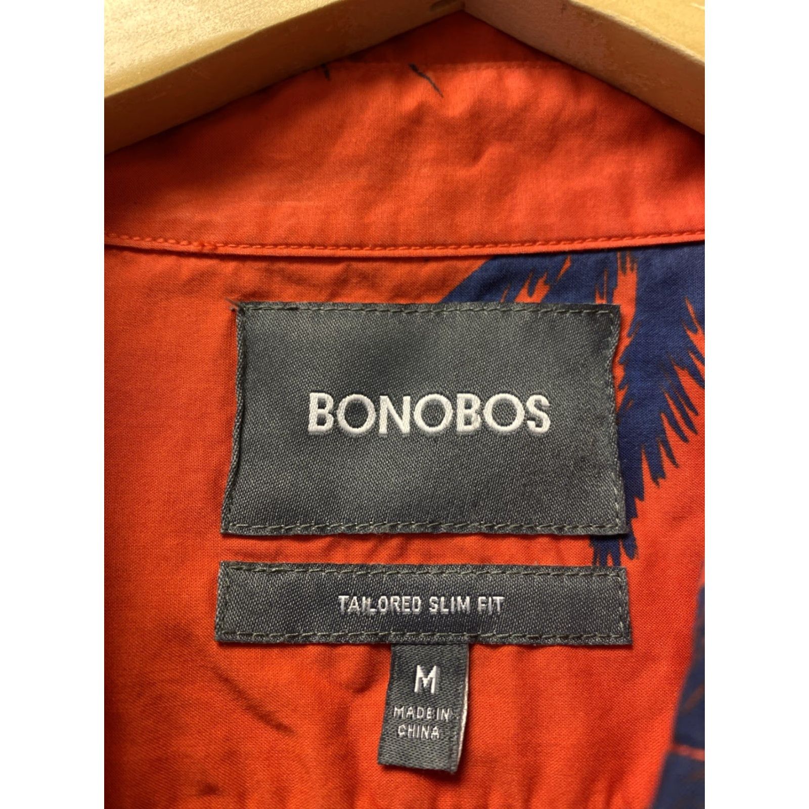 Bonobos Bonobos Button Shirt Mens Cotton Orange Blue Gray Long Sleeve M Slim Fit Size US M / EU 48-50 / 2 - 4 Thumbnail