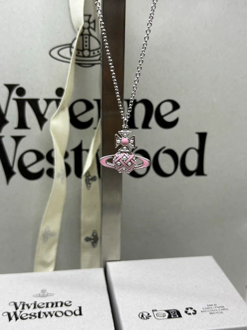Vivienne Westwood Vivienne Westwood Pink Saturn necklace Size ONE SIZE - 2 Thumbnail