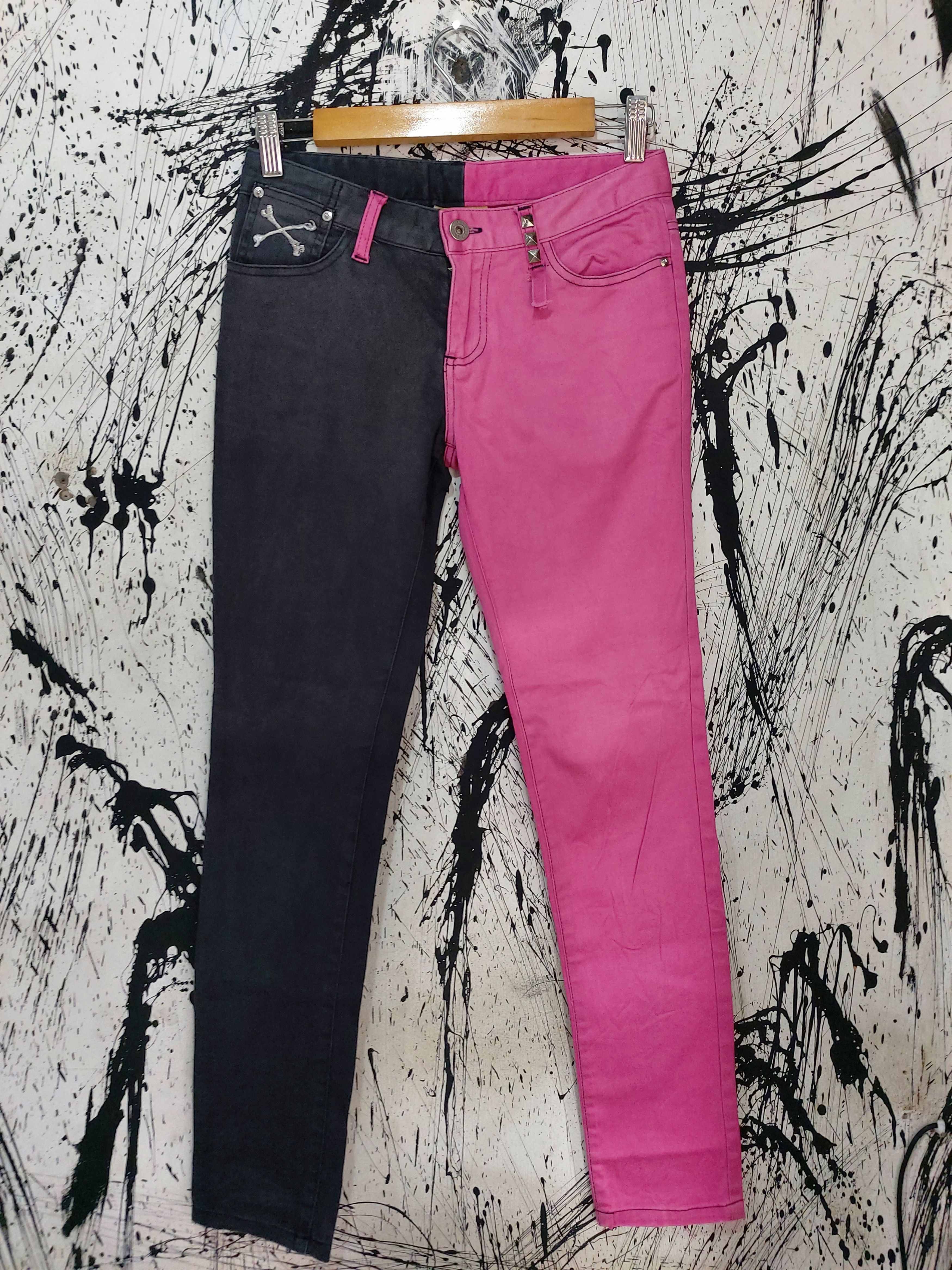 Seditionaries VINTAGE SUPER LOVERS ROCK BLACK PINK JEANS Size 26" / US 2 / IT 38 - 1 Thumbnail
