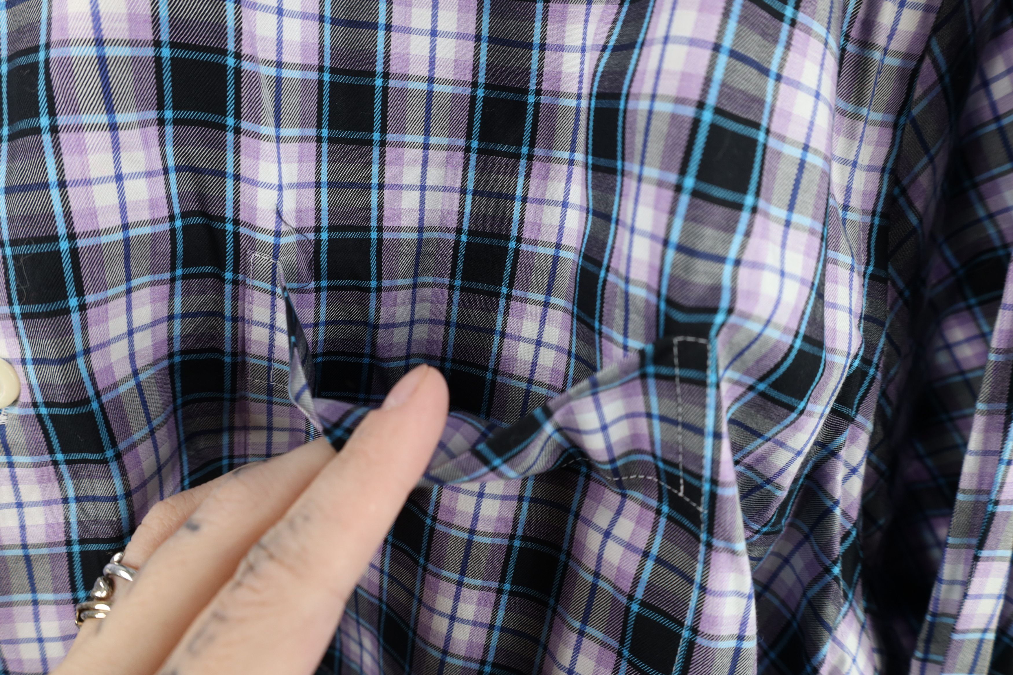 Peter Millar Peter Millar Cotton Collared Button Down Shirt Purple Plaid Size US L / EU 52-54 / 3 - 9 Thumbnail