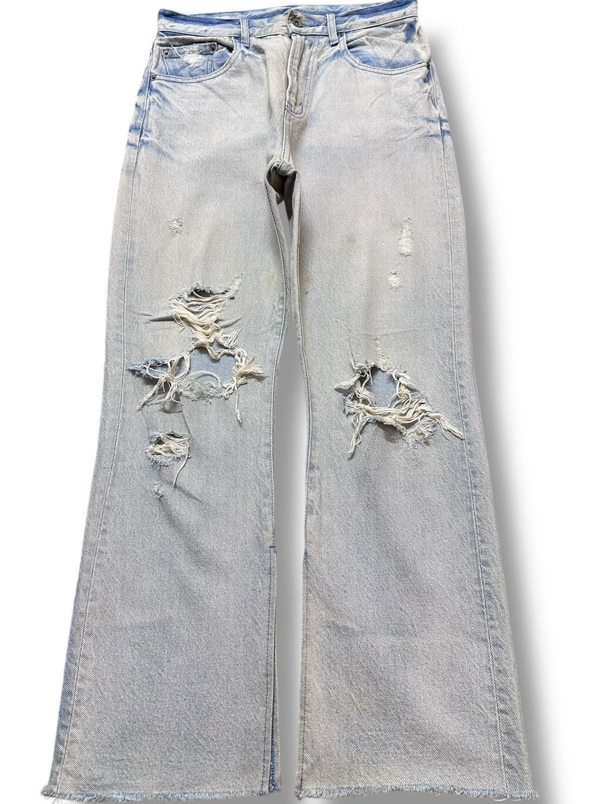 Japan Blue Vintagw Jeanasis Faded Grunge Ripped Distressed Denim Size US 30 / EU 46 - 1 Thumbnail