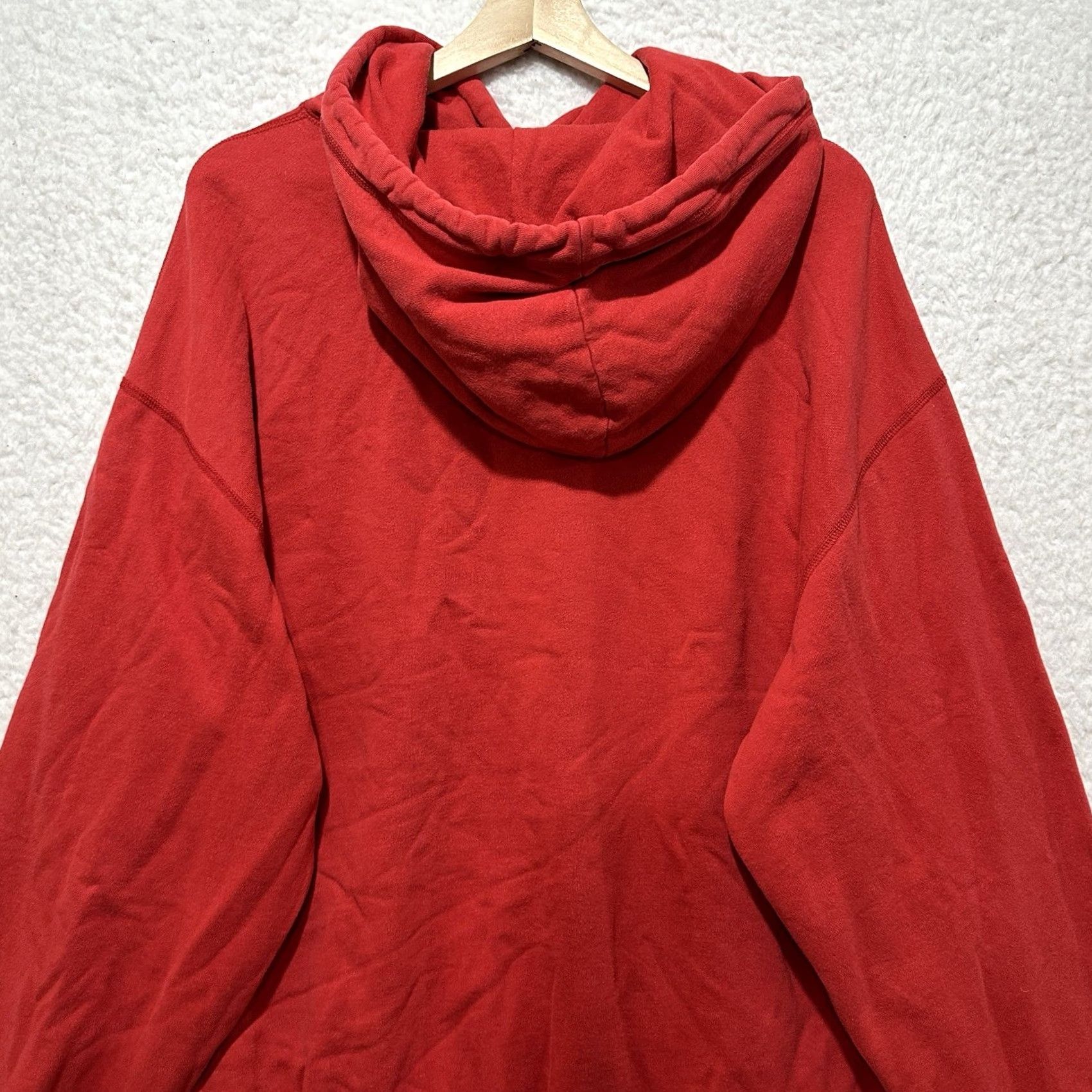 Polo Ralph Lauren VINTAGE Polo Ralph Lauren Hoodie Mens Red Fleece Pullover Drawstring Large Size US L / EU 52-54 / 3 - 7 Thumbnail