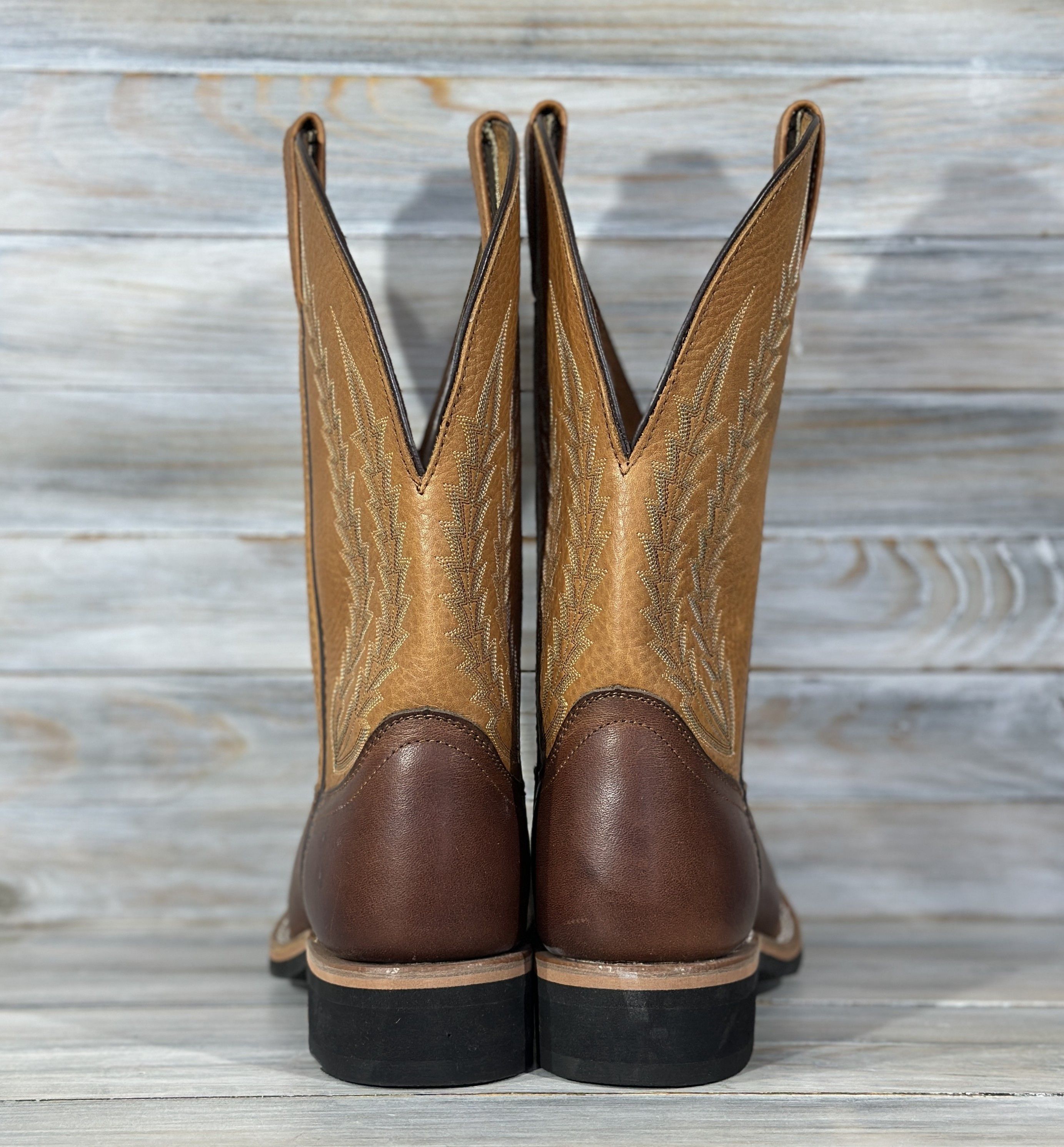 Cowboy Equipment LAREDO Cowboy Western Leather Boots Brown Square Toe Shoes Size US 7.5 / EU 40-41 - 6 Thumbnail