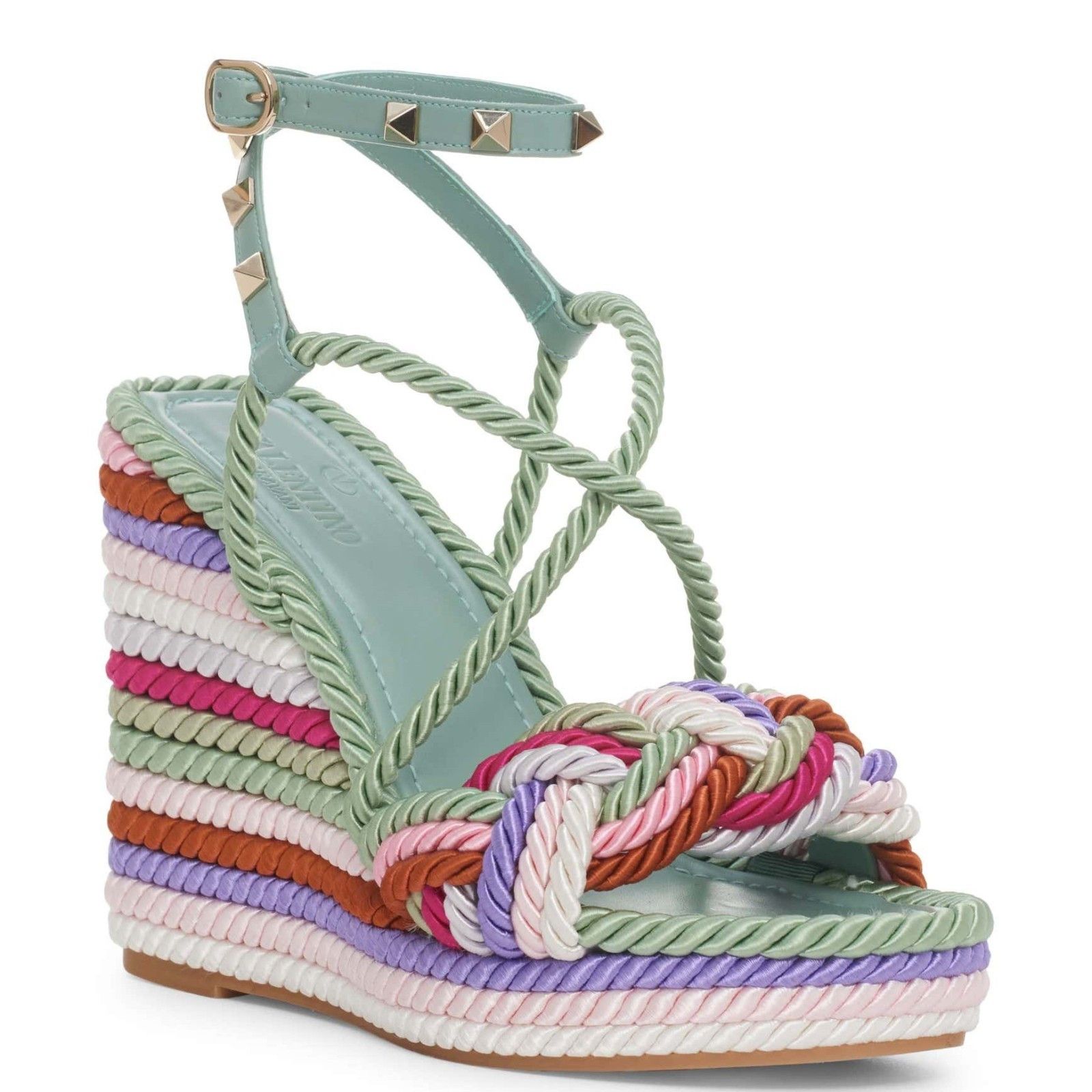 Valentino Garavani Rockstud Torchon Platform Wedge Sandal US 10 Size US 10 / IT 40 - 1 Thumbnail