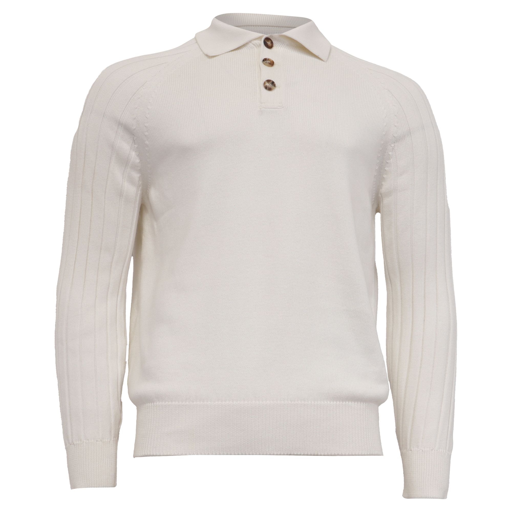 Brunello Cucinelli Brunello Cucinelli Knitted Long Sleeve Polo Sweater in Whit Size US XXL / EU 58 / 5 - 1 Thumbnail