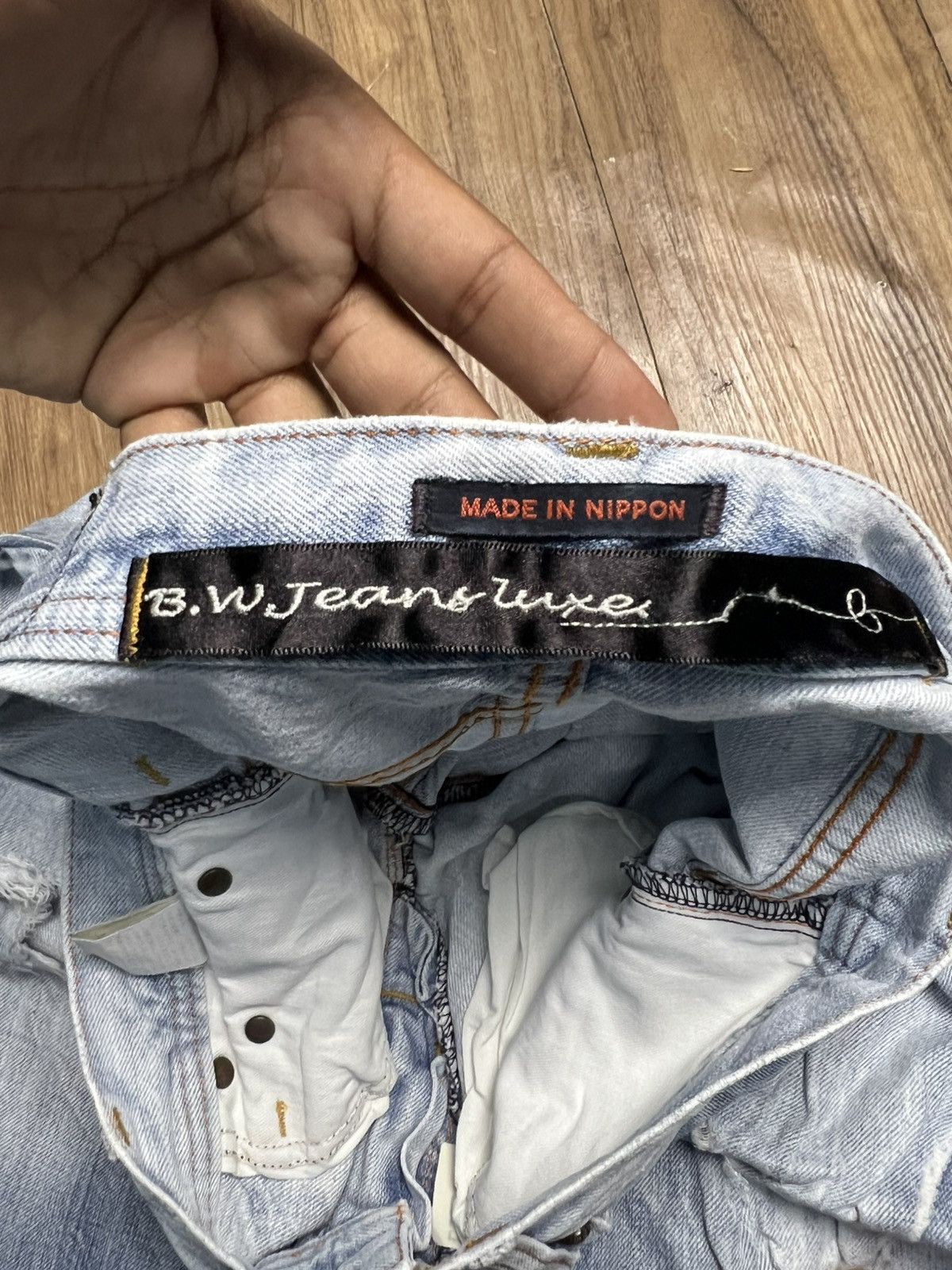 If Six Was Nine B.W.Luxe Japanese Distressed Jeans Light Wash (43) Size 30" / US 8 / IT 44 - 11 Thumbnail