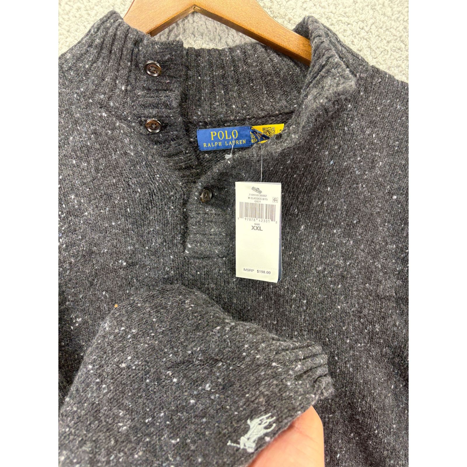 Ralph Lauren Polo Ralph Lauren 1/4 Mock Neck Sweater Mens XXL Gray Wool Size US XXL / EU 58 / 5 - 6 Thumbnail