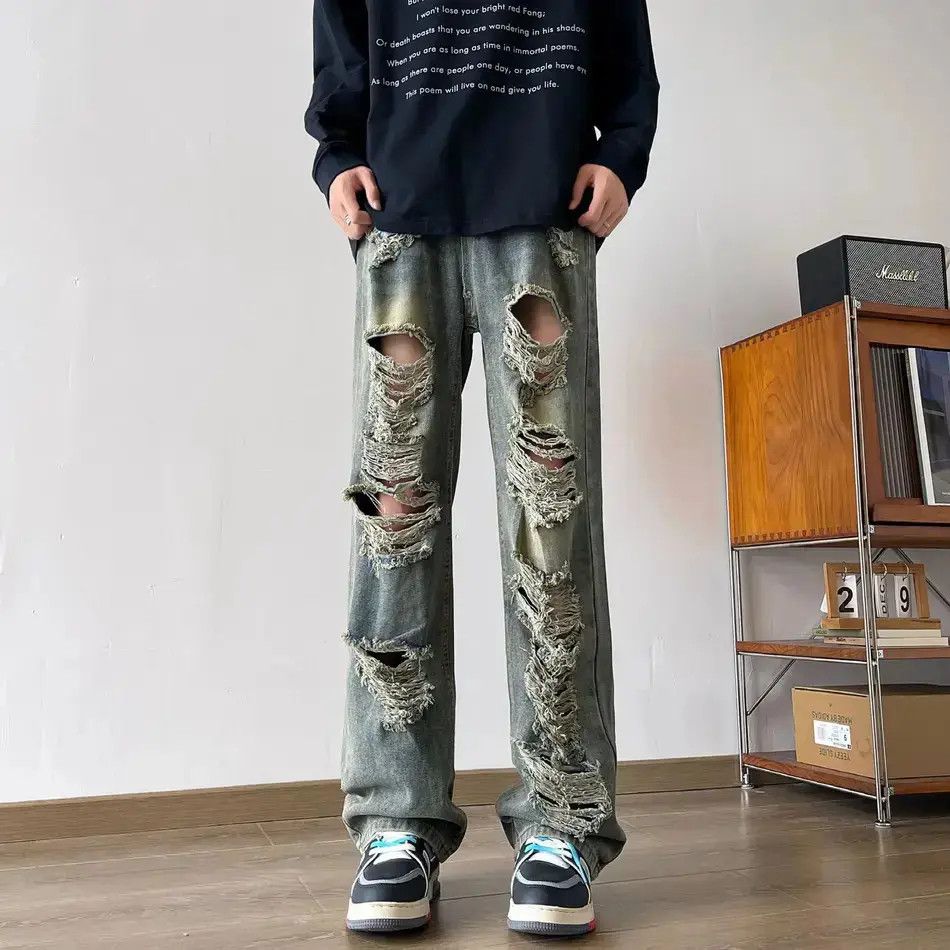 Japanese Brand Retro hip-hop straight leg wide leg jeans Size US 32 / EU 48 - 1 Thumbnail