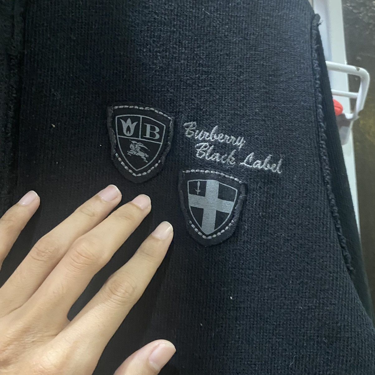 Burberry × Vintage Burberry Black Label Half Zip Button Up Patches Logo Sweater Size US L / EU 52-54 / 3 - 5 Thumbnail
