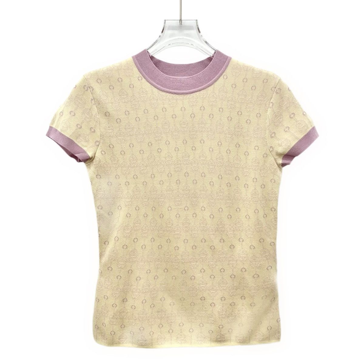 Hermes Hermès Yellow Lock Jacquard Silk Short Sleeve T-Shirt K26WX Size S / US 4 / IT 40 - 1 Thumbnail