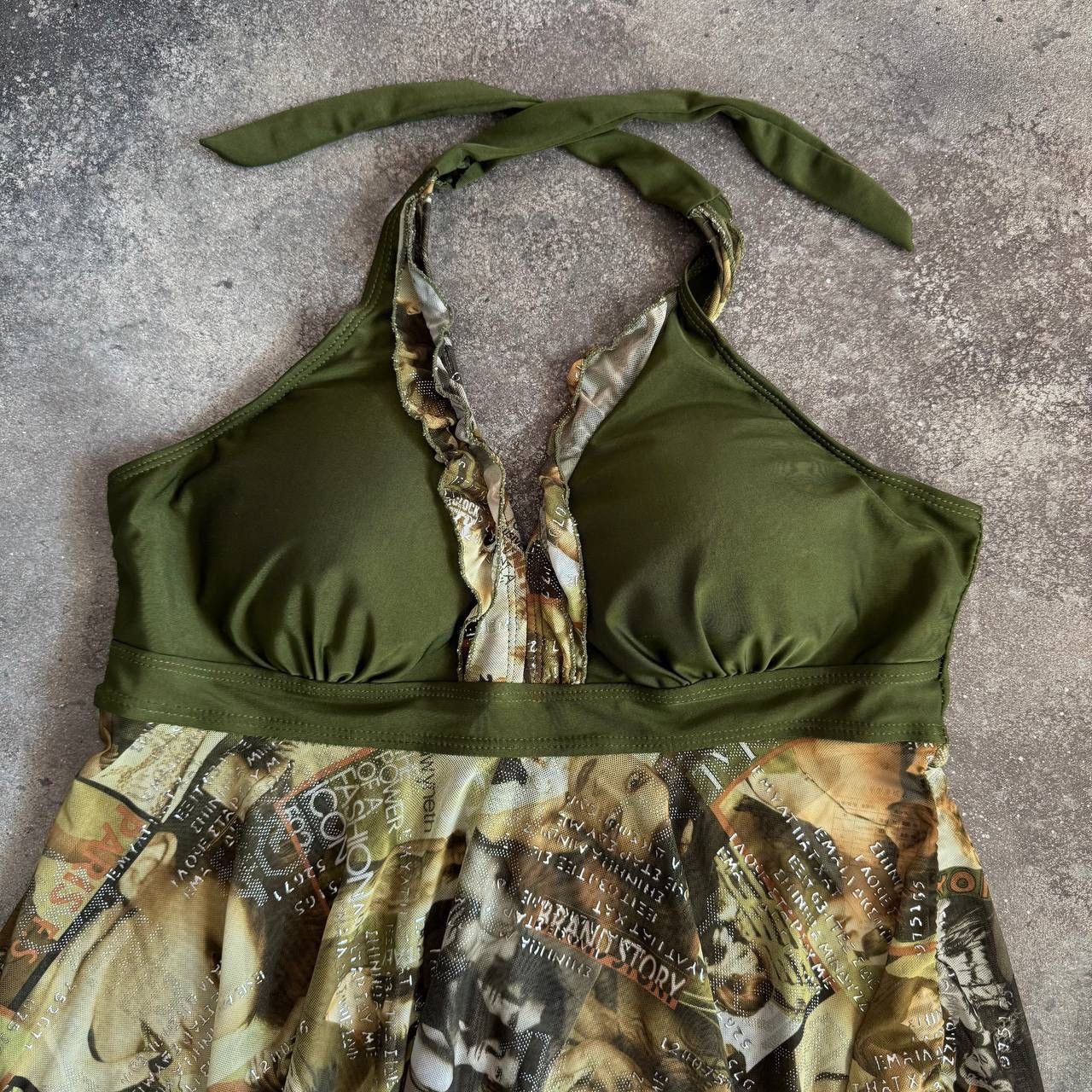 20471120 × Vintage Y2K Sheer Halter Babydoll Sexy Mesh Top (Gaultier Style) Size XL / US 12-14 / IT 48-50 - 4 Thumbnail
