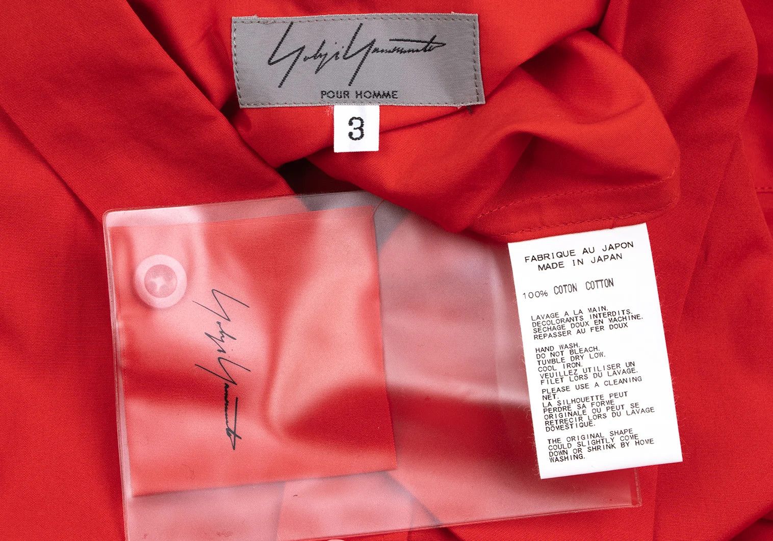 Yohji Yamamoto Yohji Yamamoto Cotton Asymmetrical Collar Shirt Red 3 Size US L / EU 52-54 / 3 - 14 Thumbnail