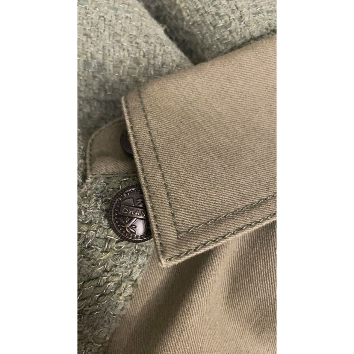 Chanel Chanel Military-Inspired Olive Green Jacket With Textured Tw Size XXS / US 00 / IT 34 - 8 Thumbnail