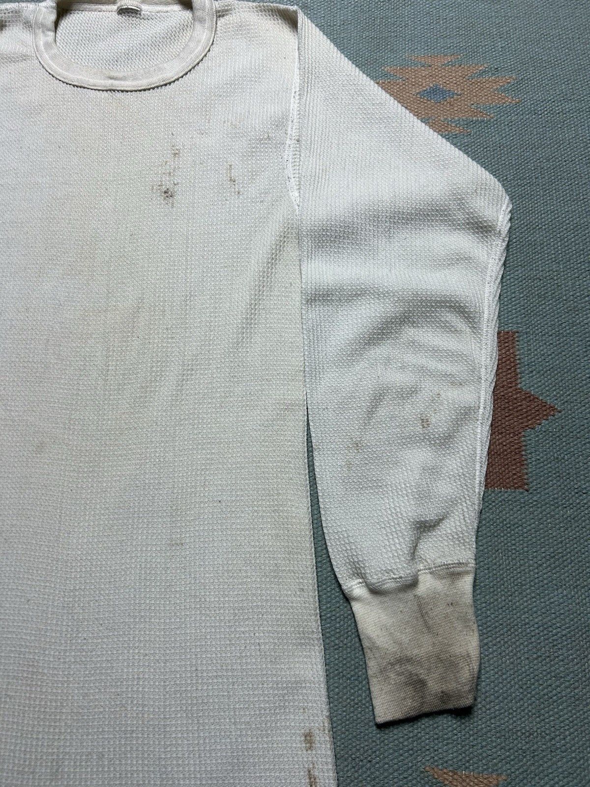 Vintage Vtg waffle knit thermal shirt base layer distressed large Size US L / EU 52-54 / 3 - 4 Thumbnail