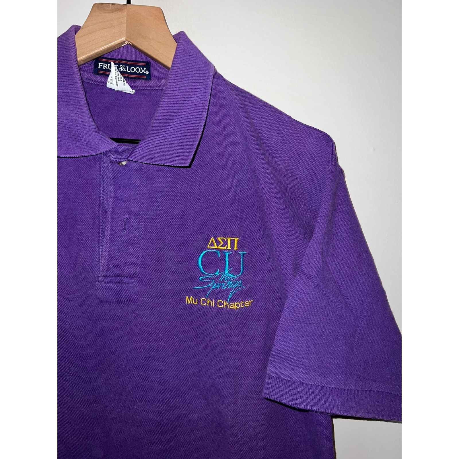 Fruit Of The Loom Vintage Mu Chi Polo Shirt CU The Springs Chapter Top 90s L Size US L / EU 52-54 / 3 - 3 Thumbnail