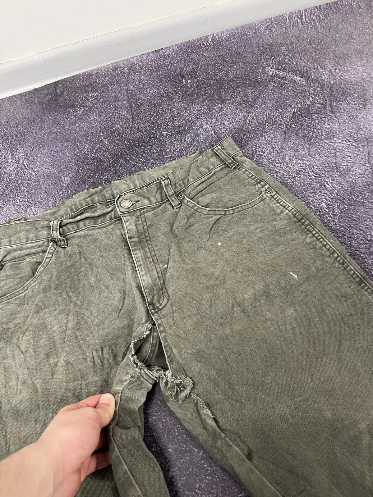 Dickies × Vintage Vintage Dickies Olive Work Hype Carpenter Baggy Pants Size US 34 / EU 50 - 9 Thumbnail