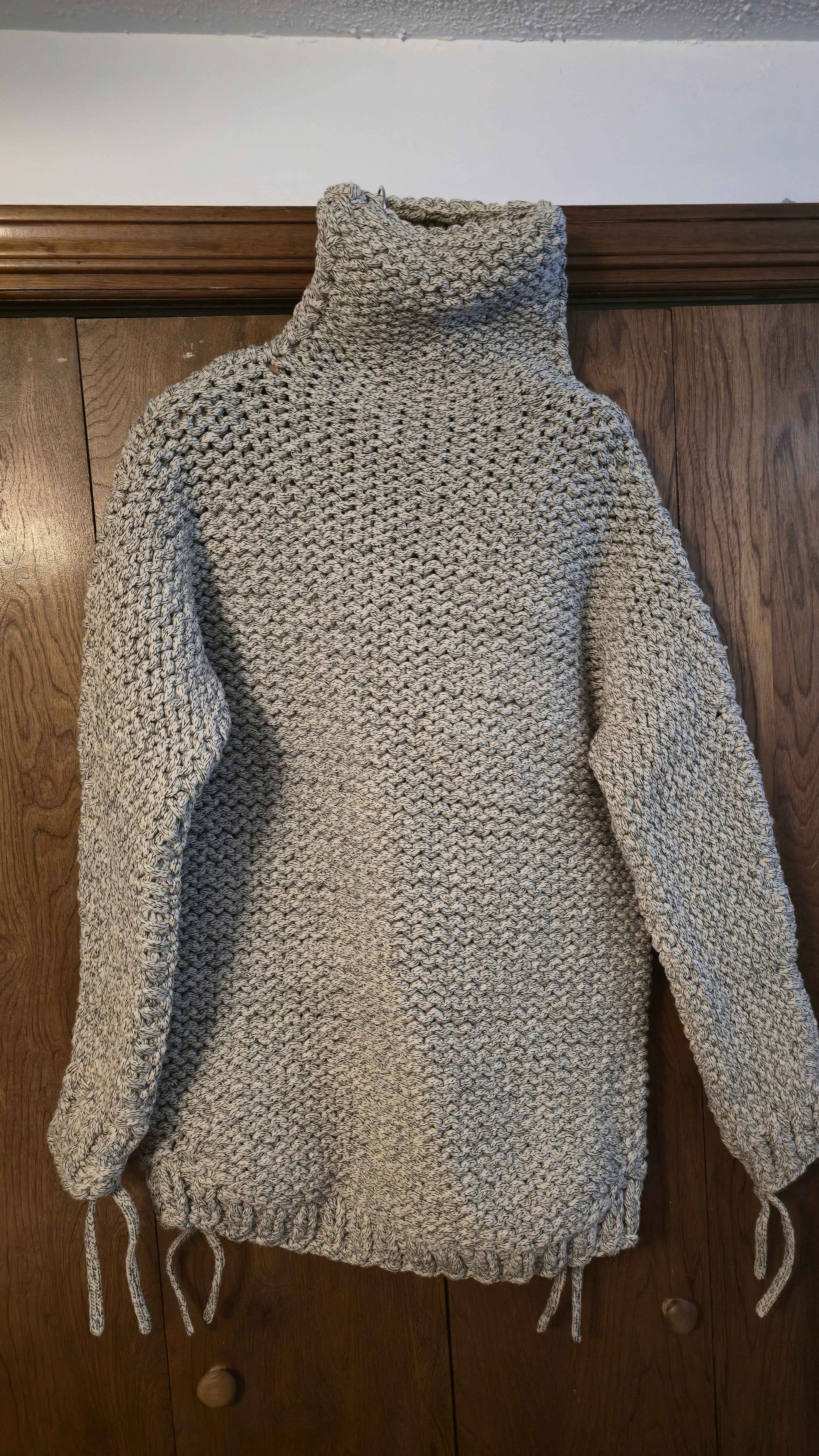 Boris Bidjan Saberi Wool Sweater, Hand Knit, Punk Grey, KN18.4 Size US XXL / EU 58 / 5 - 1 Thumbnail