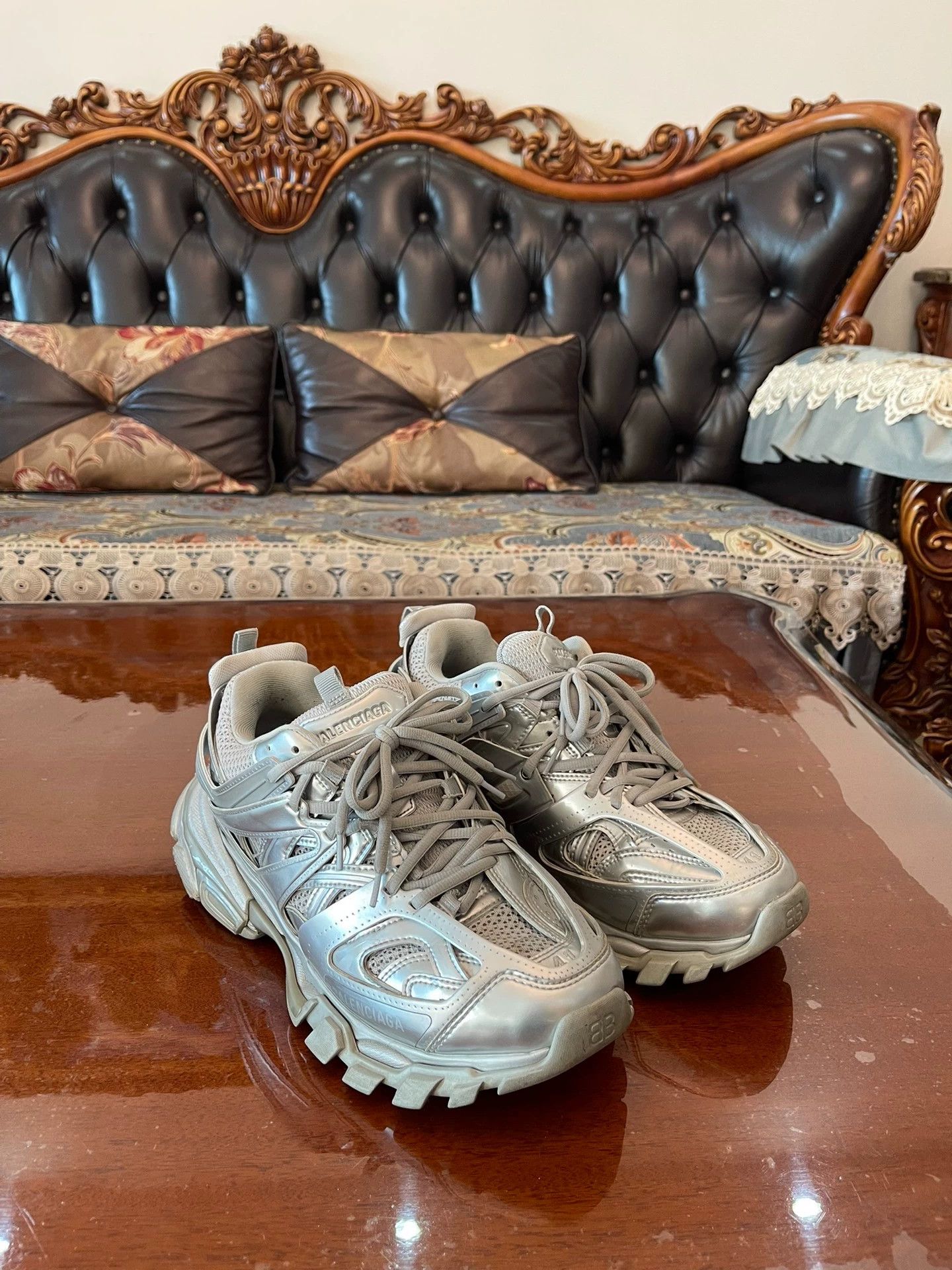 Balenciaga Balenciaga Triple S Metallic Silver 41 Size US 8 / EU 41 - 1 Thumbnail