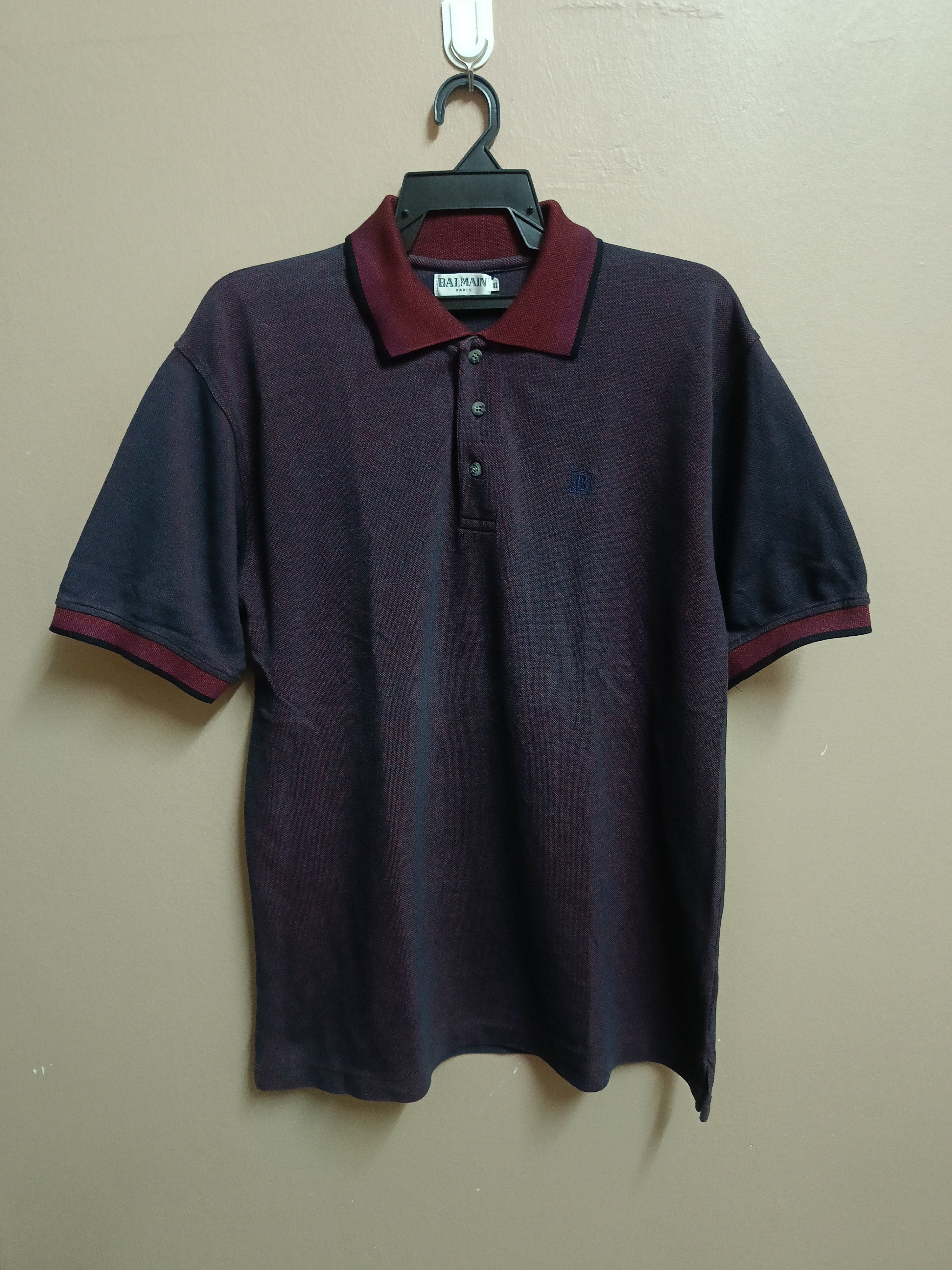 Balmain Vtg Balmain Paris polo 2 tone color Size US M / EU 48-50 / 2 - 1 Thumbnail