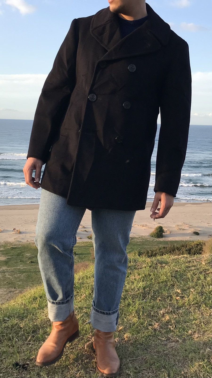 Other US navy pea coat, vintage USN issue beautiful ULSTER COLAR Size US L / EU 52-54 / 3 - 2 Thumbnail
