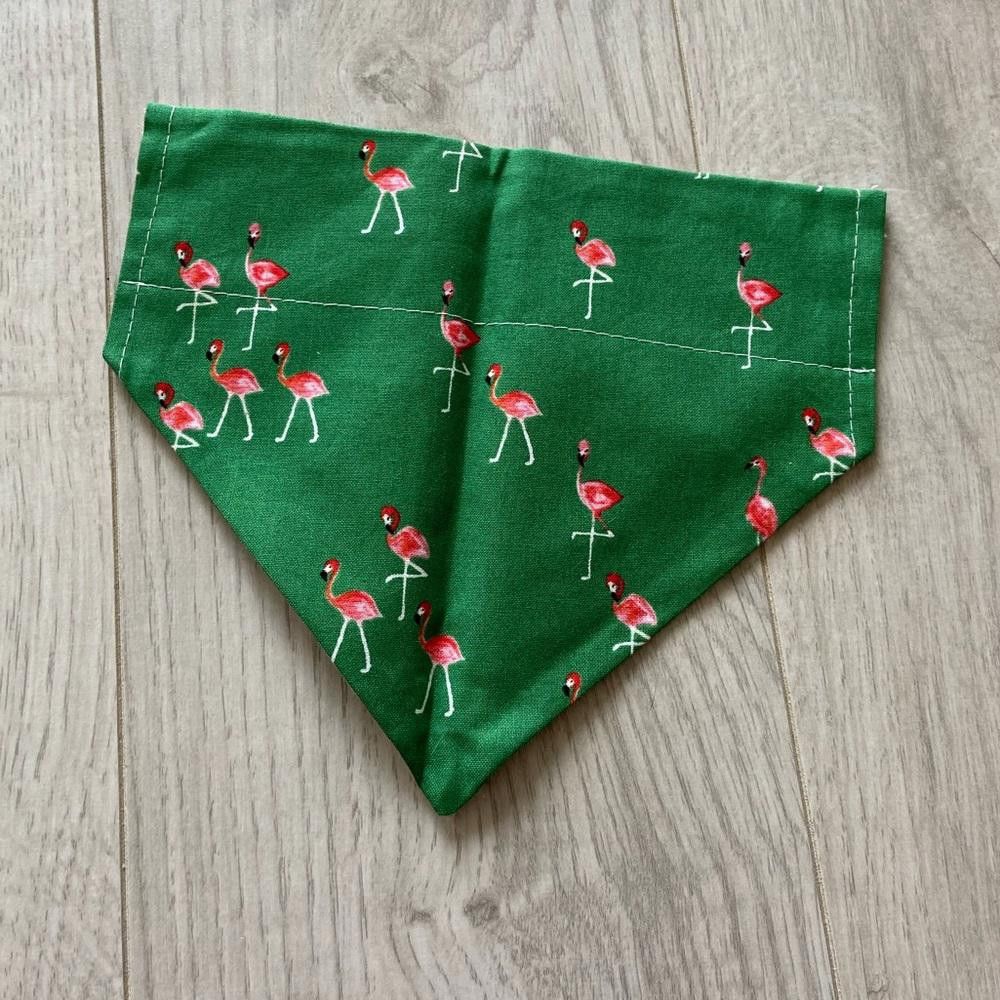 Designer Seashell and Flamingo Dog Bandana Size ONE SIZE - 1 Thumbnail