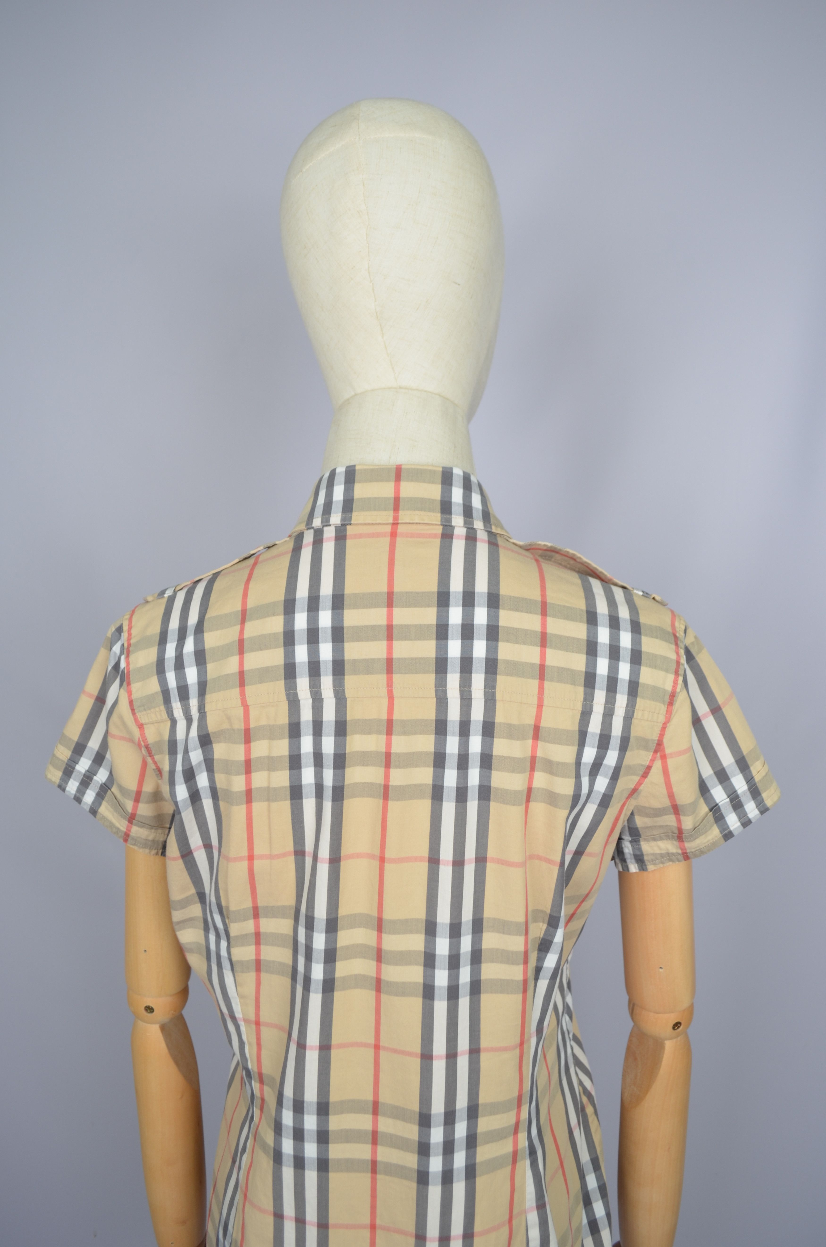 Burberry × Designer Womens Burberry London Nova Check Short Sleeve Shirt Luxury Size M / US 6-8 / IT 42-44 - 9 Thumbnail