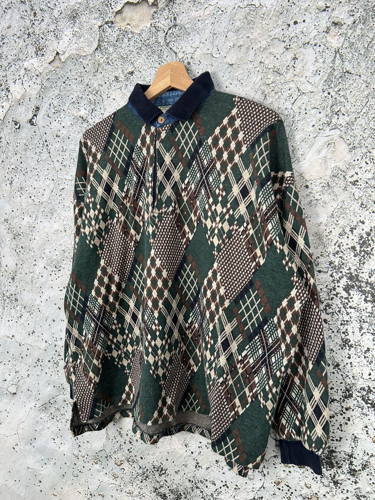 Vintage Vintage Avant Garde Polo Sweatshirt Archive Grunge Punk Size US M / EU 48-50 / 2 - 2 Thumbnail