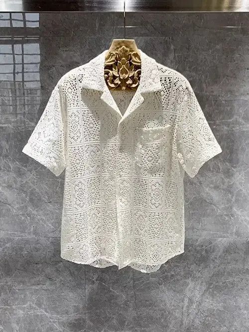 Japanese Brand Mikami x Kyono Hollow Out Crochet Shirt Size US M / EU 48-50 / 2 - 1 Thumbnail