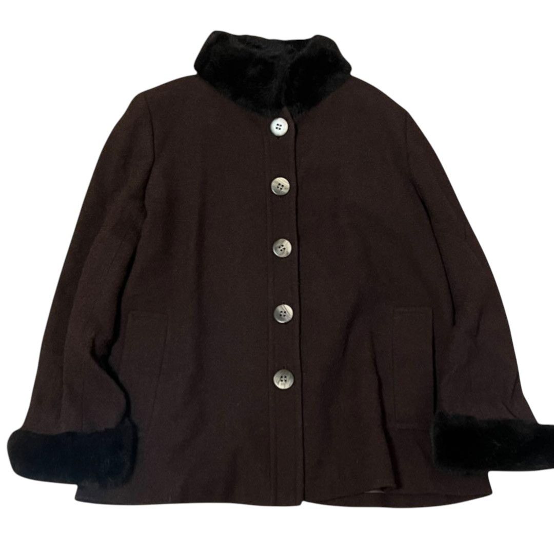 Yves Saint Laurent Yves Saint Laurent Yves Saint Laurent Wool Nylon Faux Fur Outerwear Outerwear DUTY FREE for USA Size ONE SIZE - 1 Thumbnail