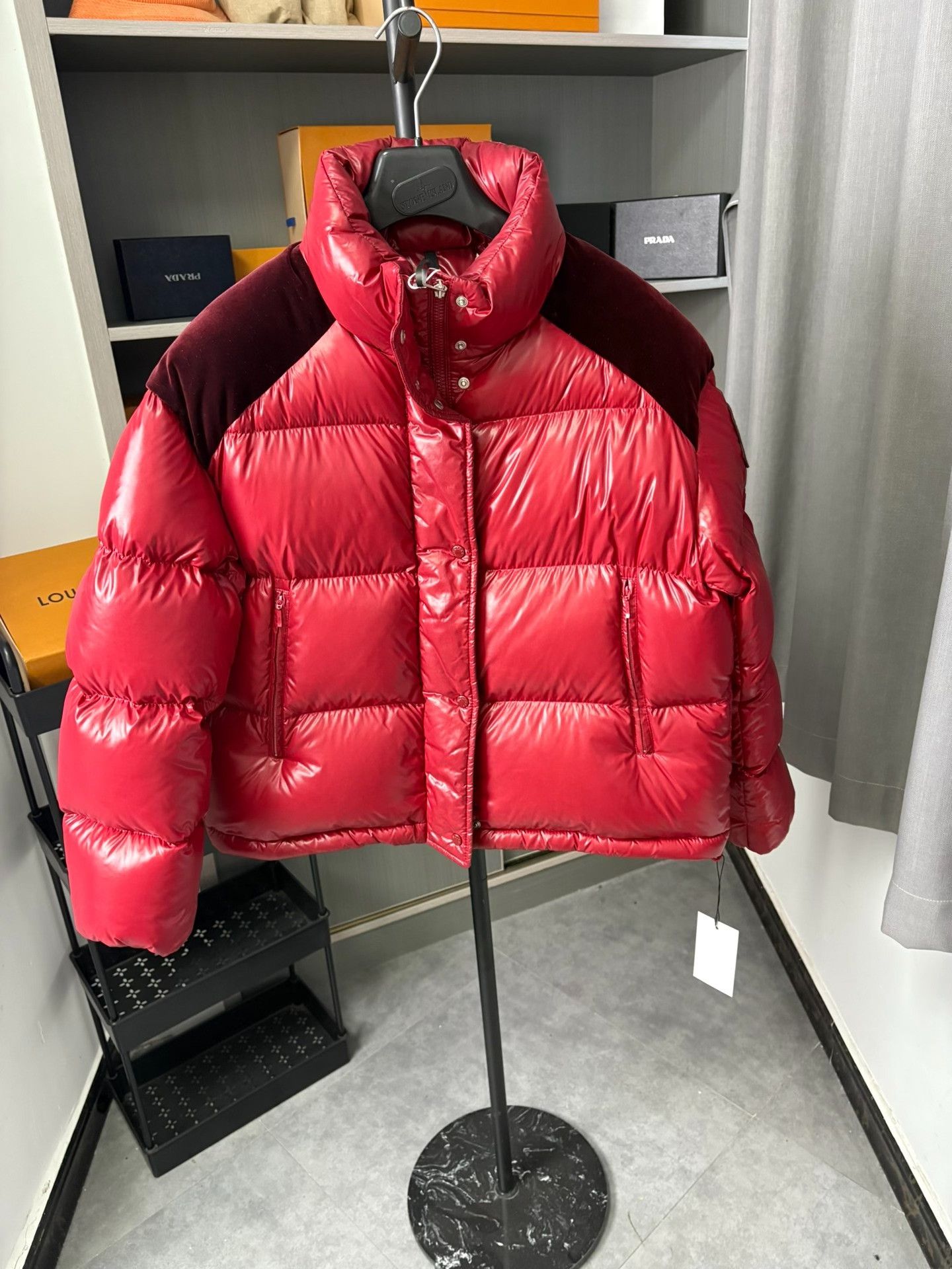Moncler Moncler Velvet Down Red Heavy Coat XL Men Size US XL / EU 56 / 4 - 1 Thumbnail