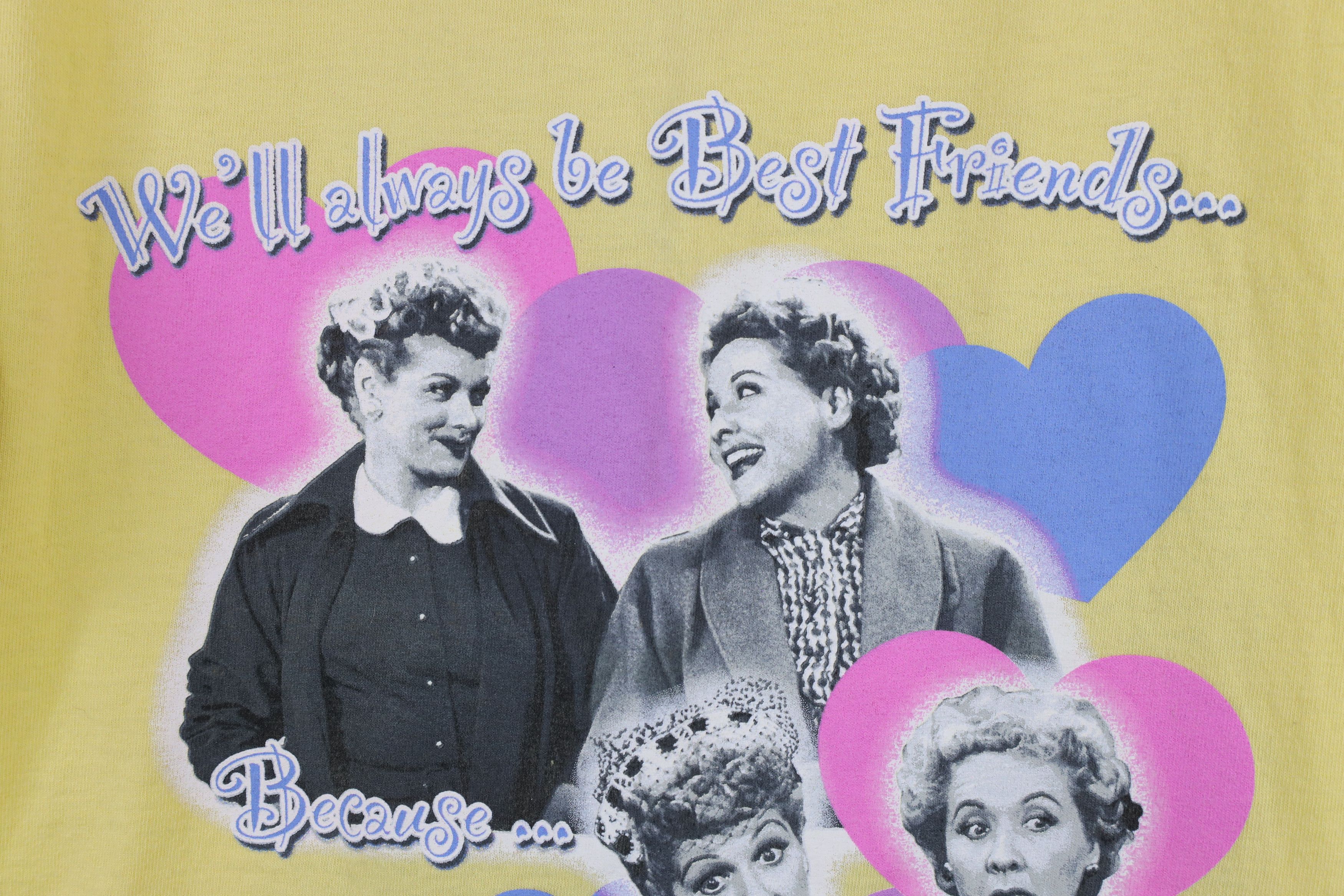 Vintage Vintage Y2K 2005 I Love Lucy We'll Be Best Friends T-Shirt Size US L / EU 52-54 / 3 - 5 Thumbnail