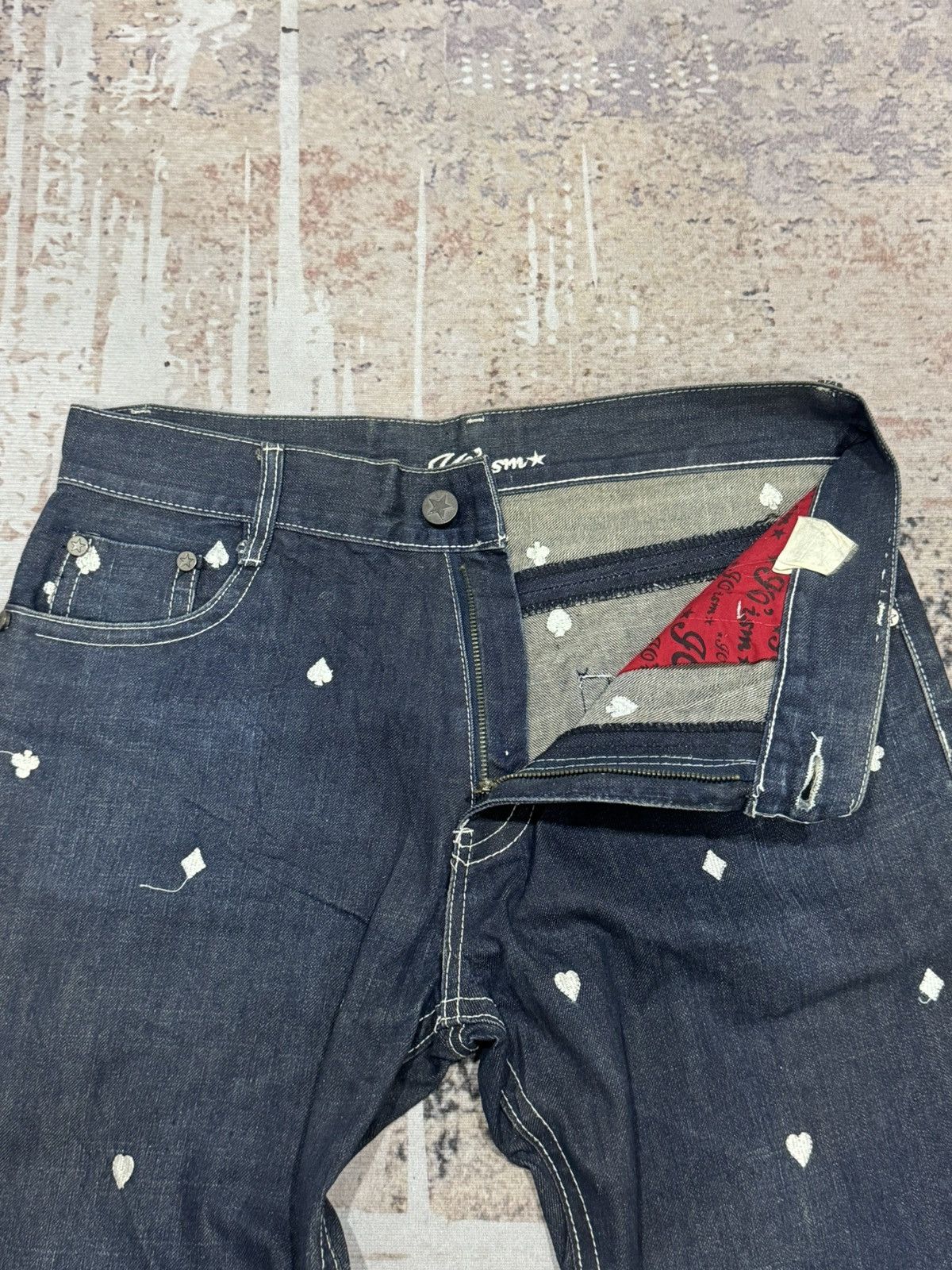If Six Was Nine JOISM - full mini envroieded jeans Size US 35 - 16 Thumbnail