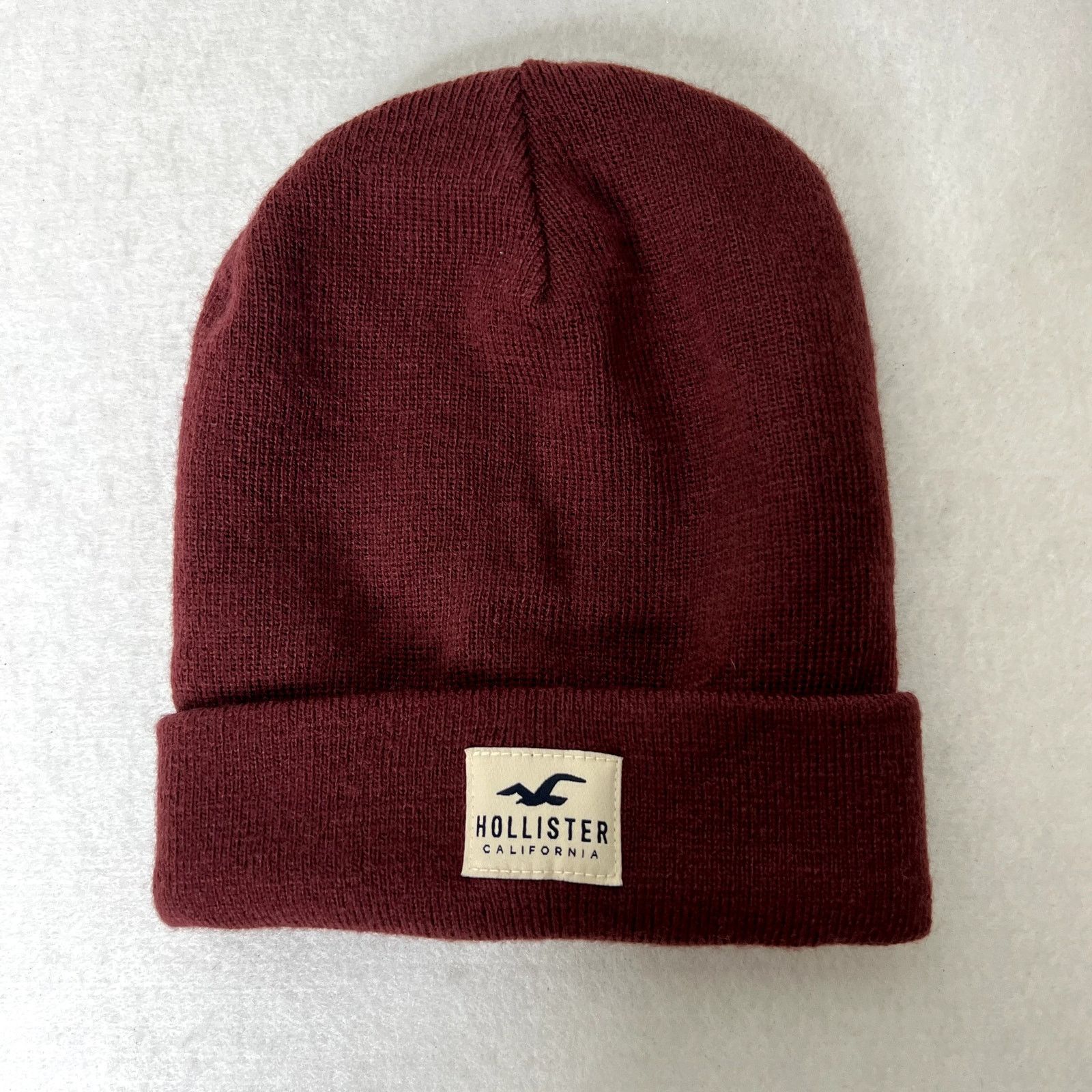 Hollister Hollister Maroon Logo Beanie Hat Size ONE SIZE - 2 Thumbnail