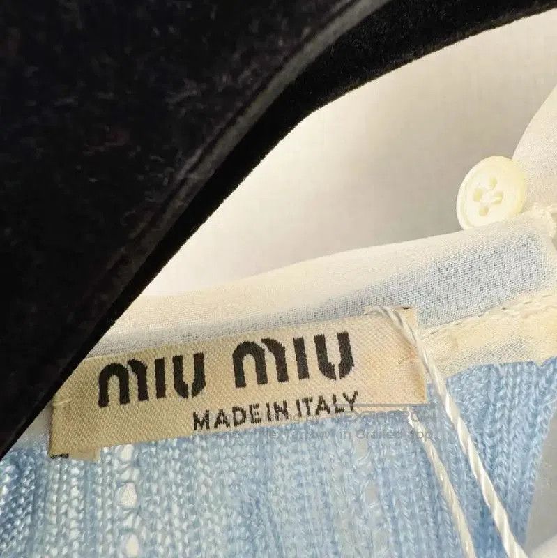 Miu Miu Miu Miu Summer Blue Cashmere Short Sleeve Tee . Size S / US 4 / IT 40 - 2 Thumbnail