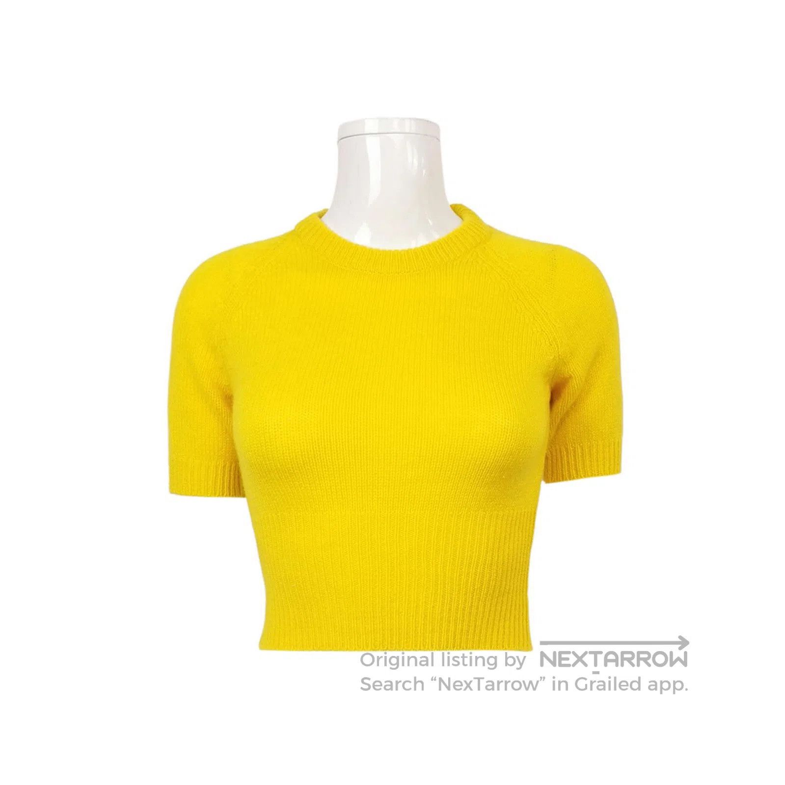 Prada Prada Yellow Cashmere Short Sleeve Sweater . Size S / US 4 / IT 40 - 1 Thumbnail