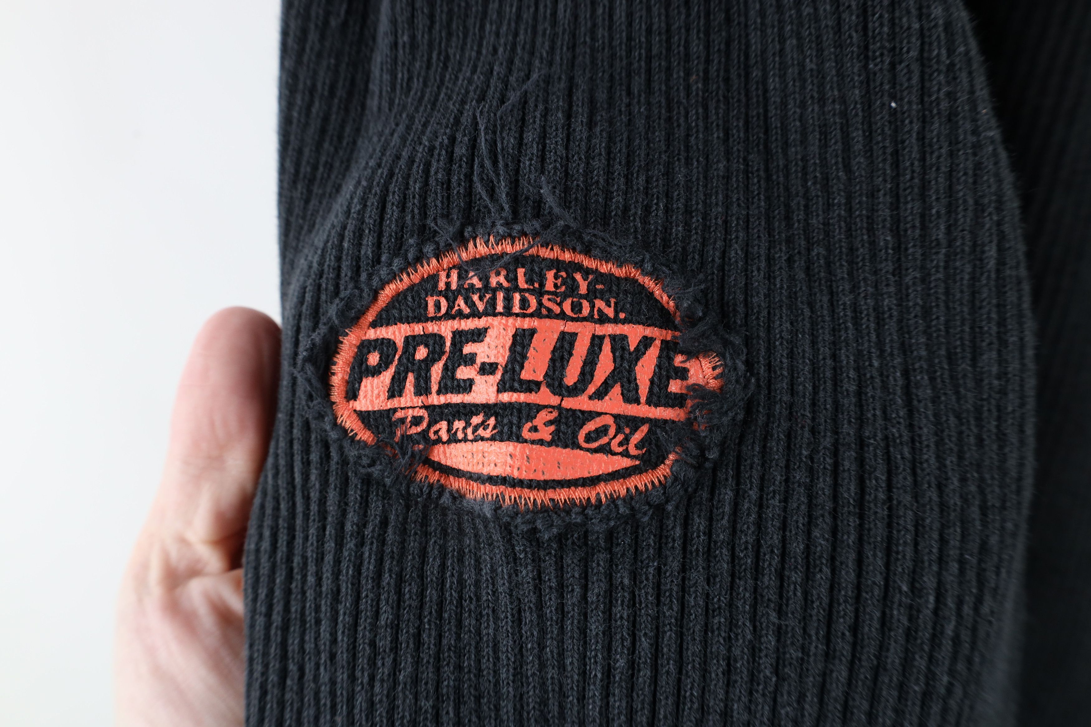 Harley Davidson × Vintage Vintage 90s Harley Davidson Out Ribbed Knit Sweater Black Size 3XL / US 20-22 - 5 Thumbnail