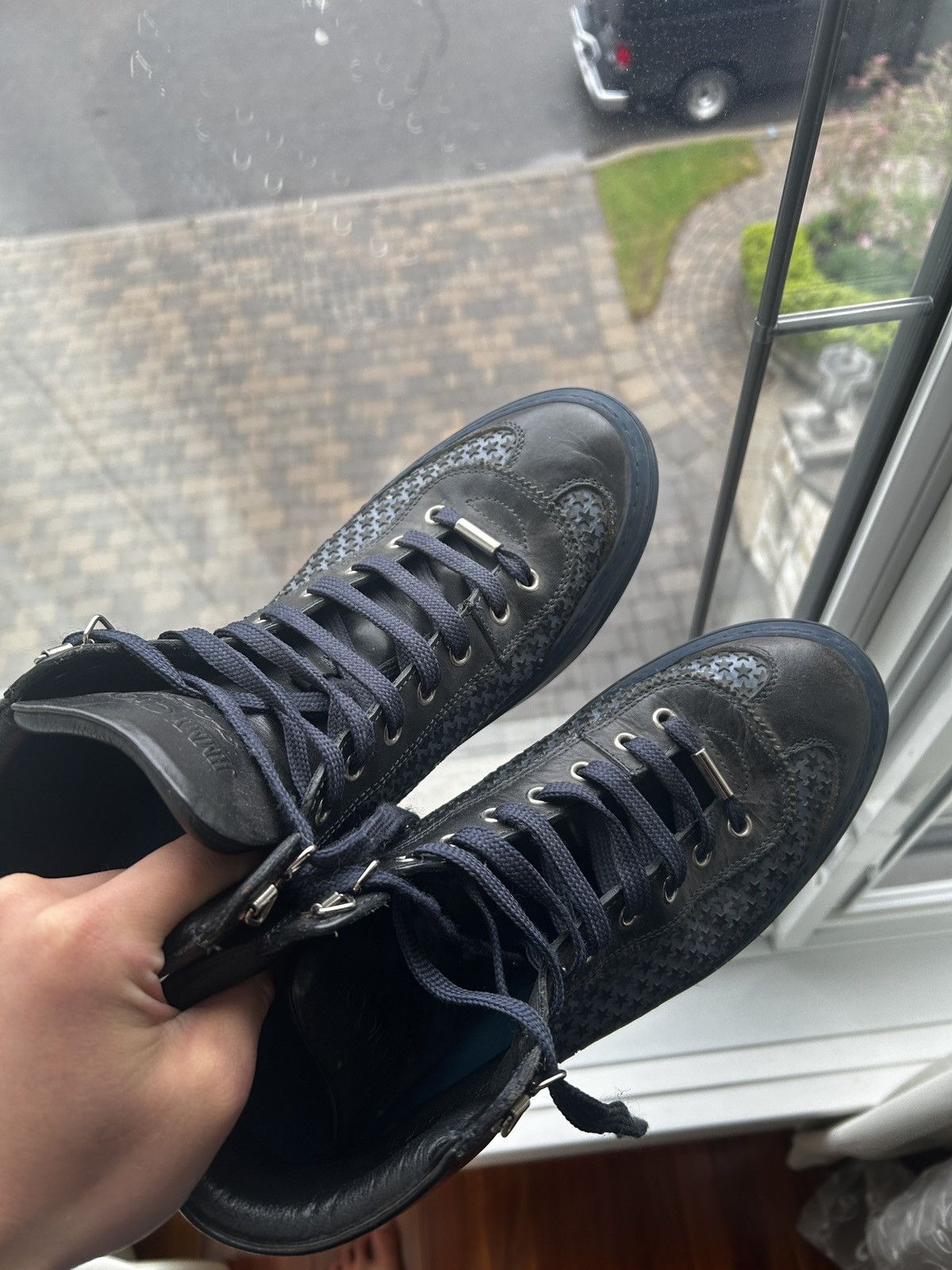 Jimmy Choo Jimmy Choo Mini starts argyle high top sneakers | Grailed