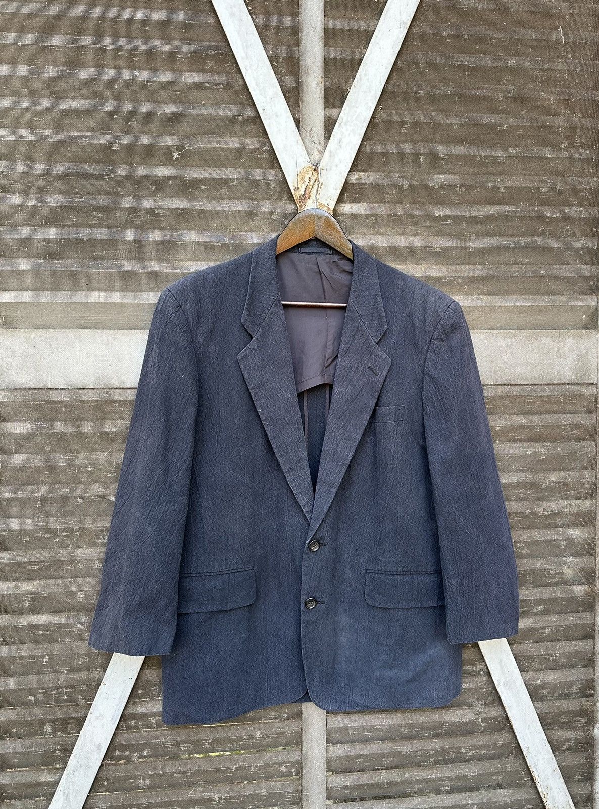Comme des Garcons **grail**Vintage Comme Des Garcons Homme Faded Linen Jacket Size US S / EU 44-46 / 1 - 3 Thumbnail