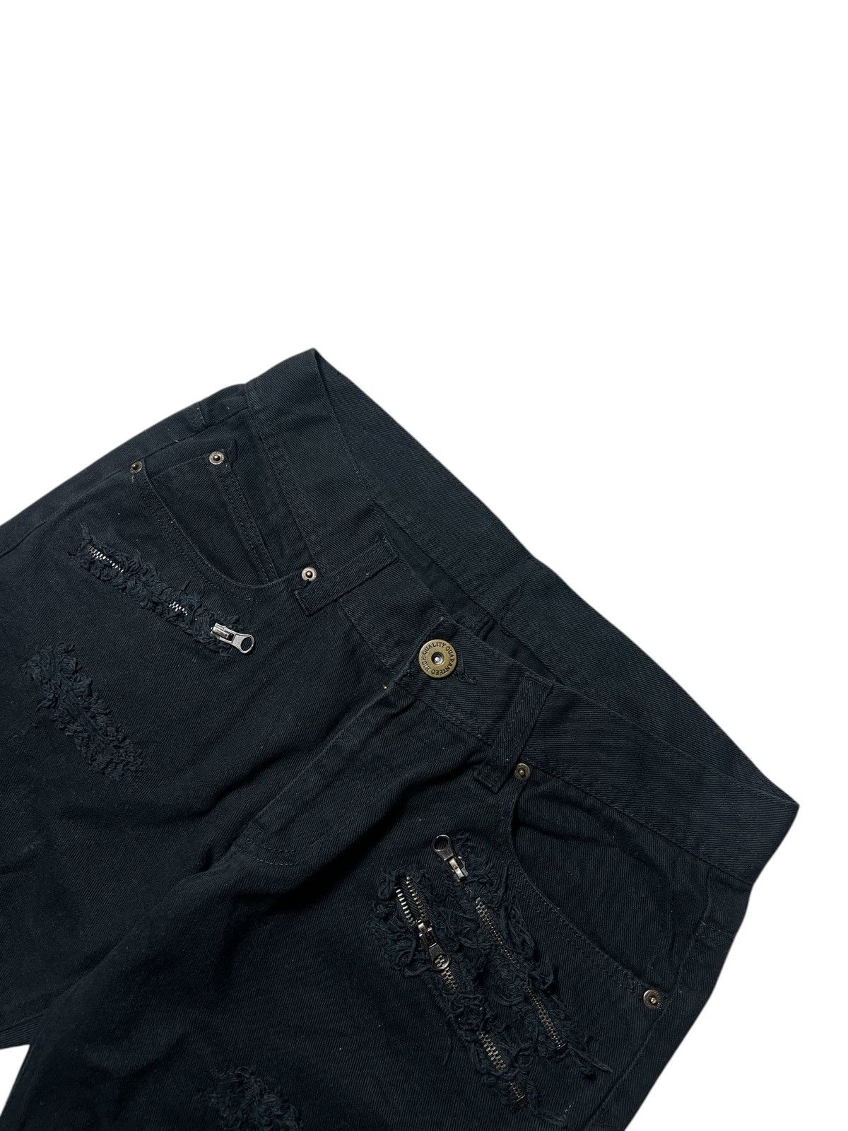 Japanese Brand 2000s Japanese Flare Distressed Gothic Buckleback Pants Size US 30 / EU 46 - 4 Thumbnail