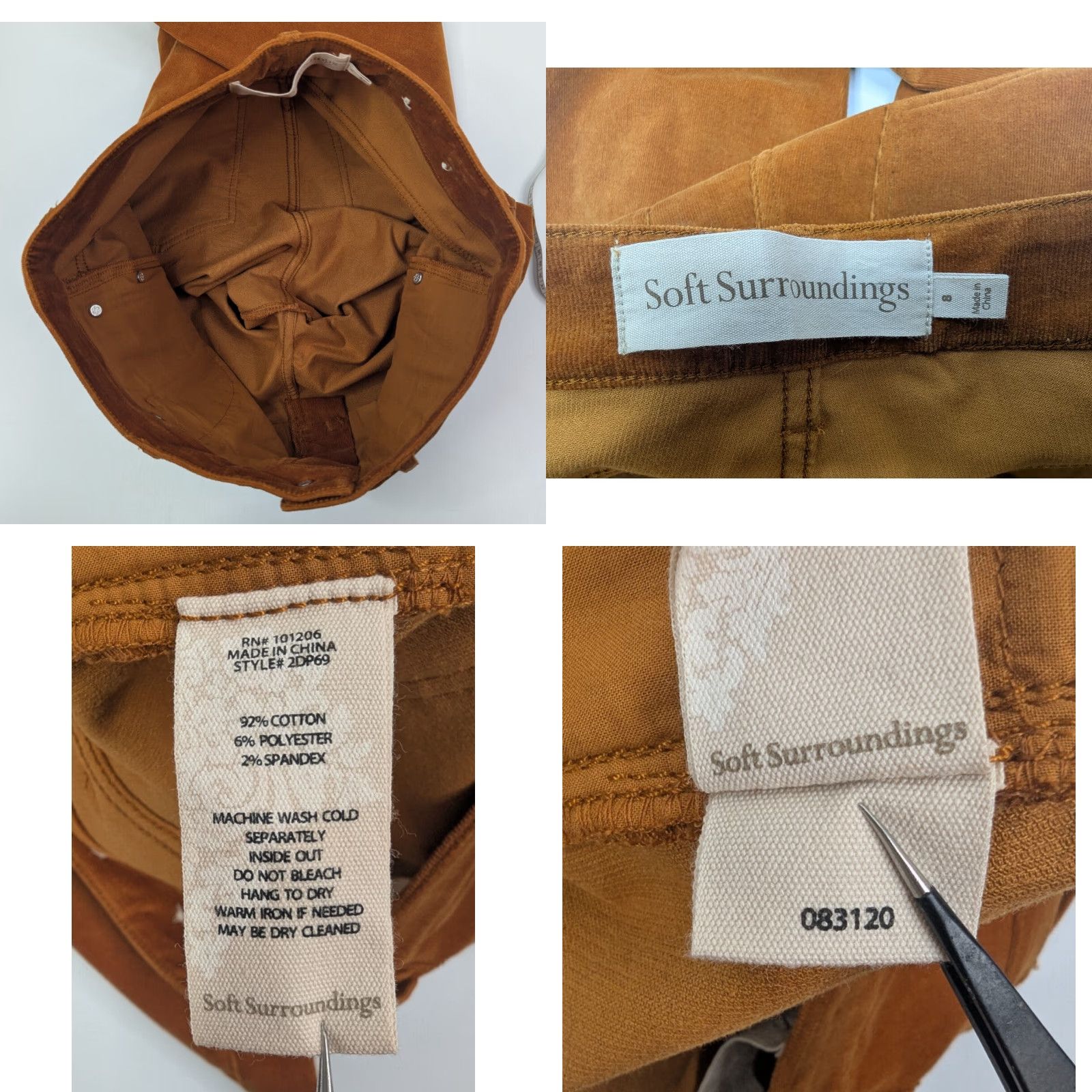 Soft Surroundings Soft Surroundings Women's Rust Corduroy Skinny Pants Size 8 Style 2DP69 Pants Ladies 8 Rust Corduroy Skinny Size 30" / US 8 / IT 44 - 8 Thumbnail